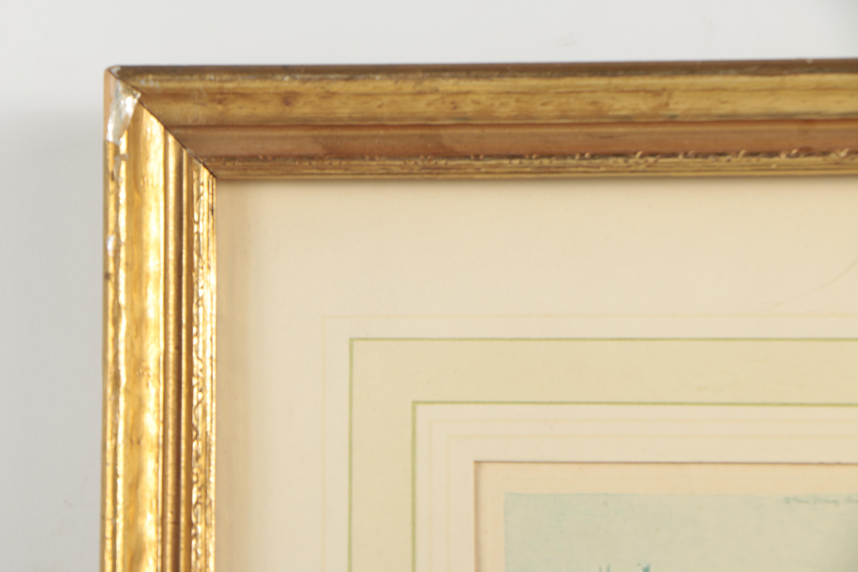 Paris Etching Society Circa 1930s Pierre Color Etching "La Nièvre"