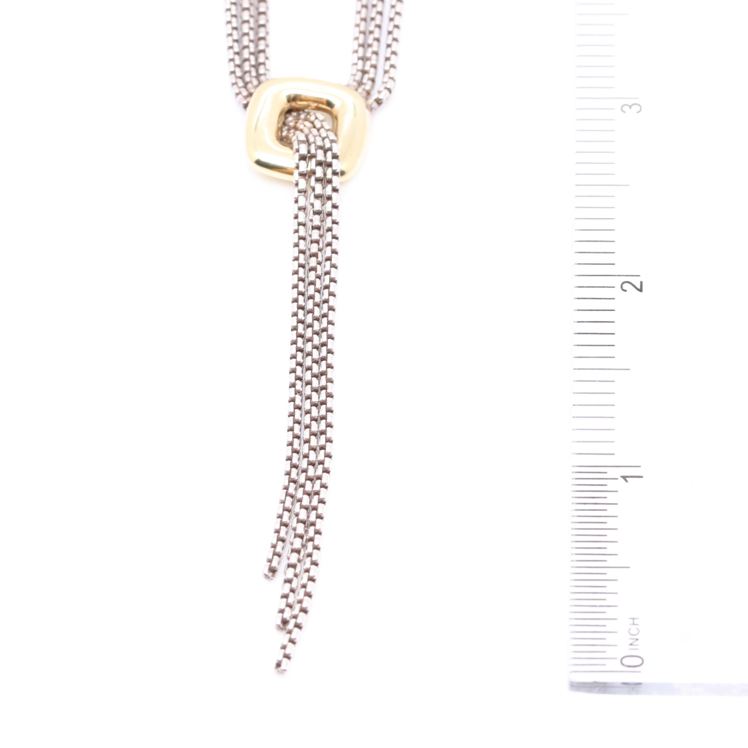 David Yurman Sterling Silver and 18K Yellow Gold Necklace