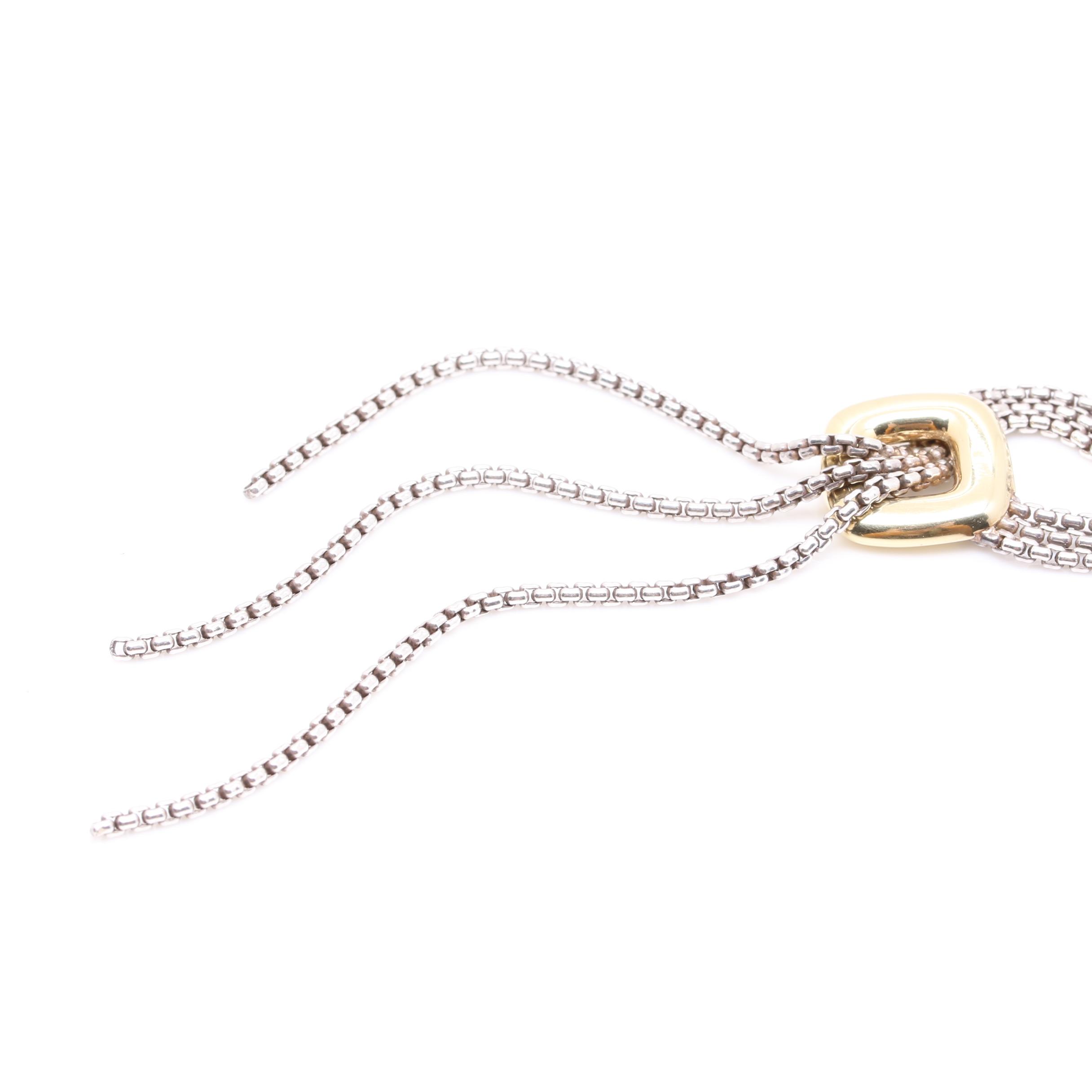 David Yurman Sterling Silver and 18K Yellow Gold Necklace