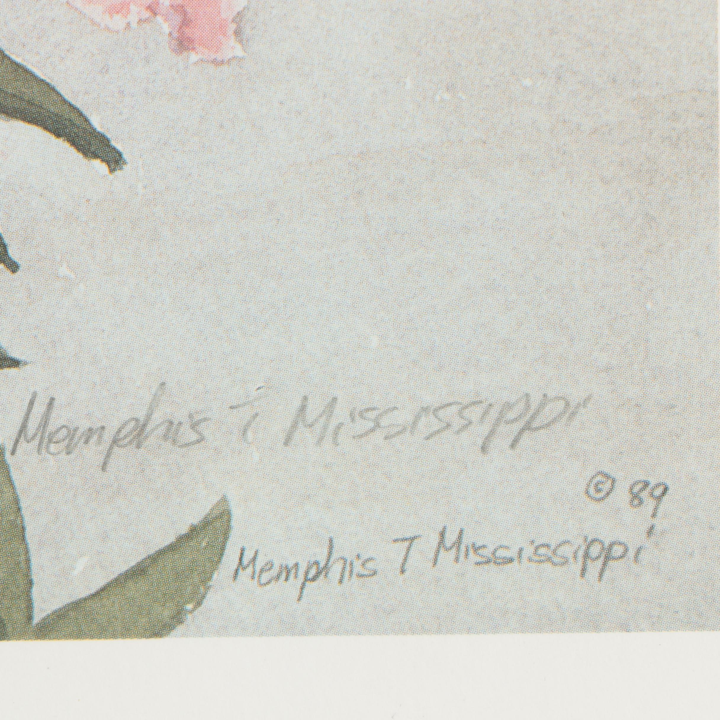 Memphis T. Mississippi Offset Lithograph "Leaving Out On an Afternoon Cruise"