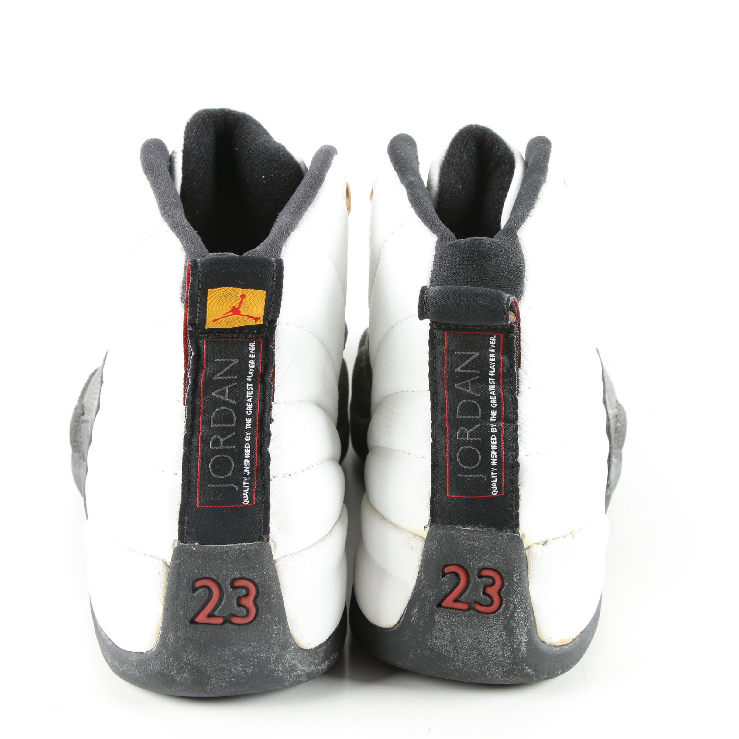 Nike Air Jordan XII Taxi White and Black Basketball Sneakers