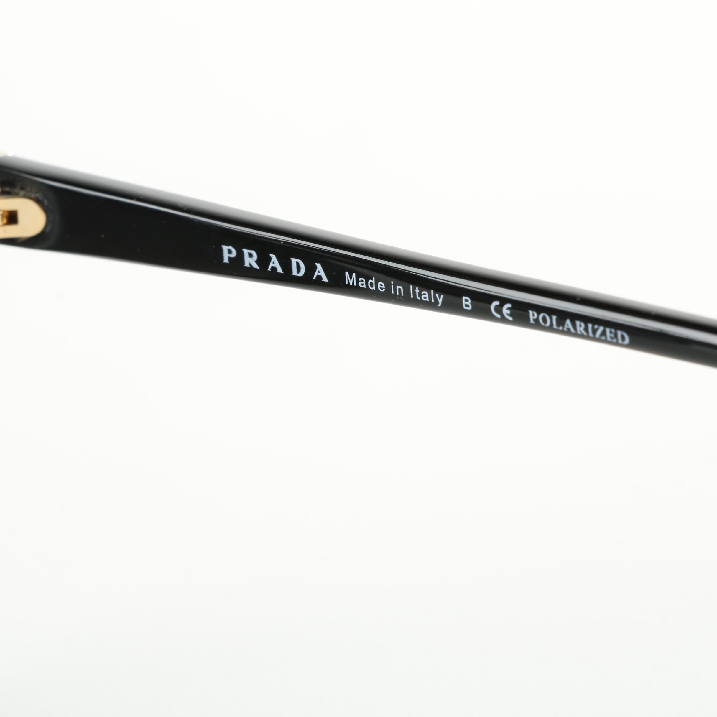 Prada SP010 Black Modified Cat Eye Sunglasses