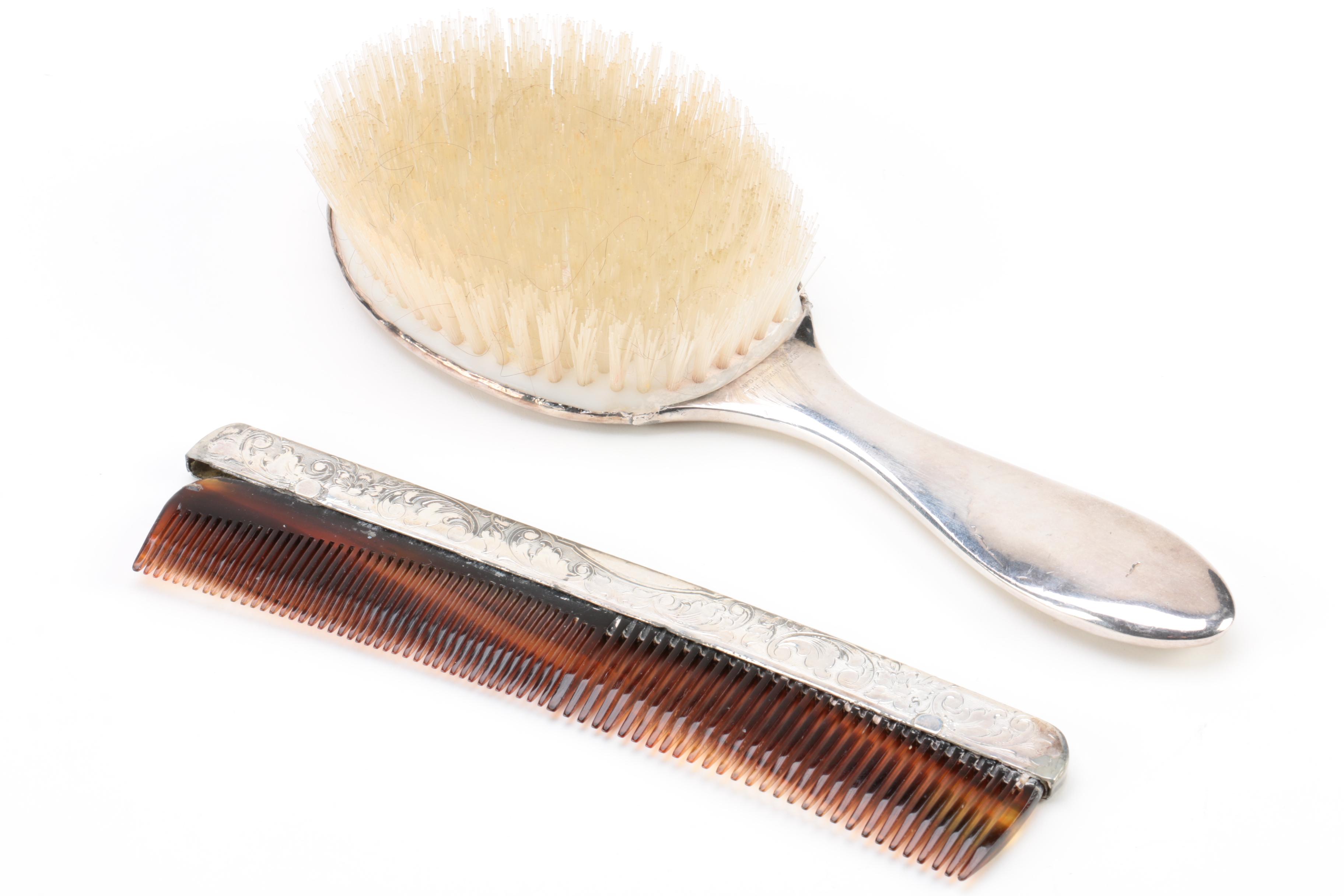 Homan Mfg. Co. Chased Silver Plate Vanity Accessory Set