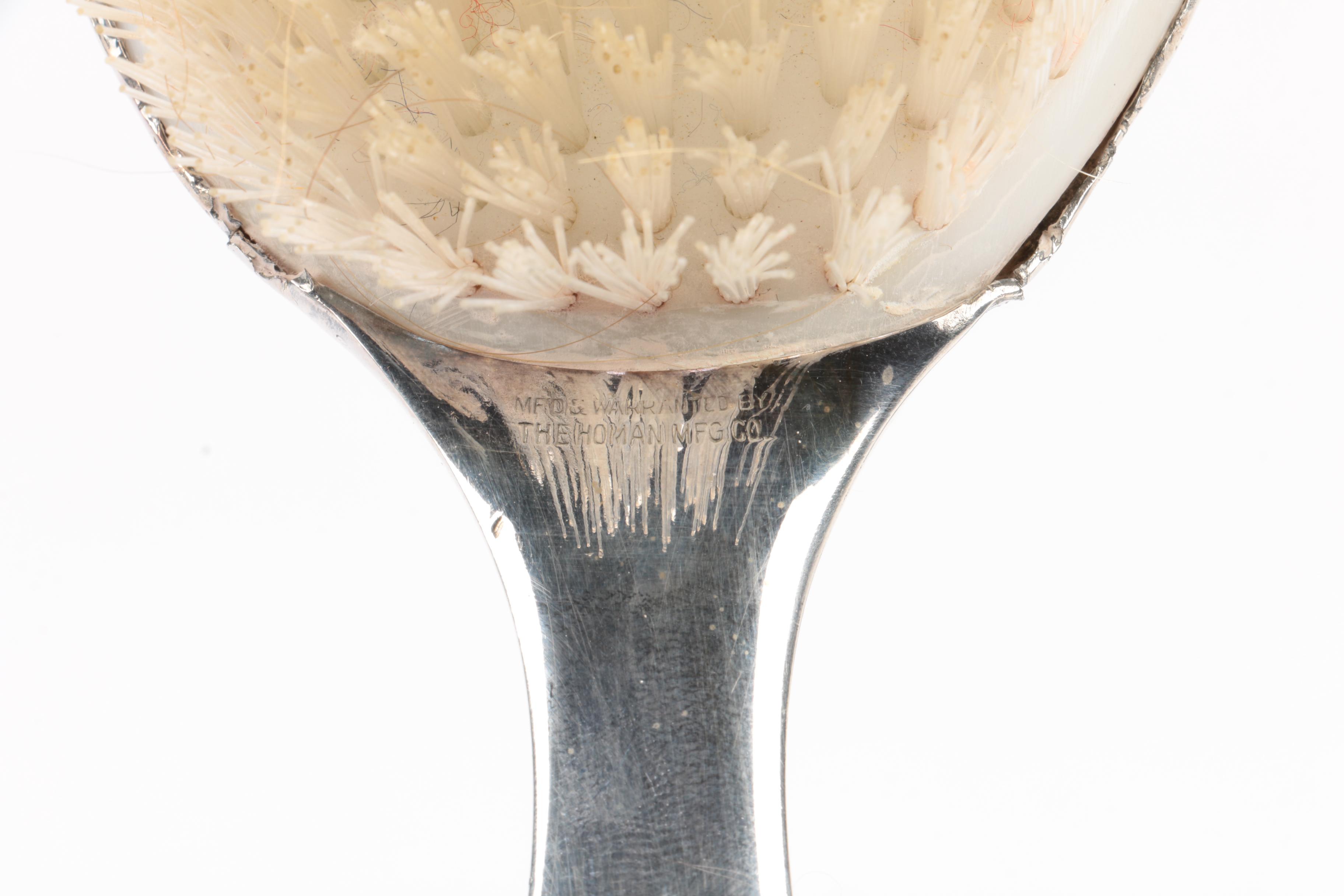 Homan Mfg. Co. Chased Silver Plate Vanity Accessory Set