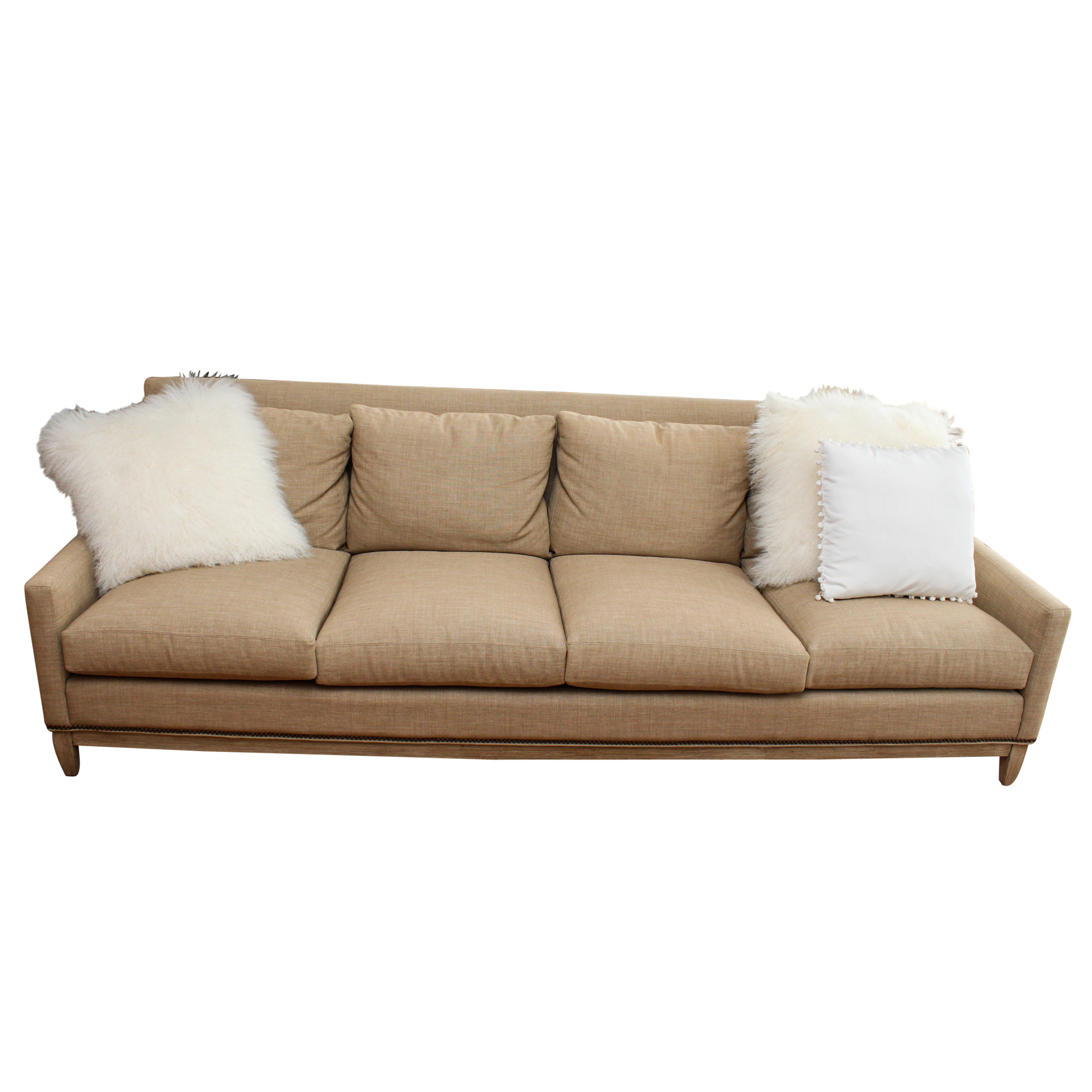 Modern Camden Collection Upholstered Linen Sofa