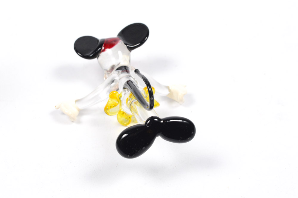 Vintage Blown Glass Mickey and Minnie Mouse Figurines