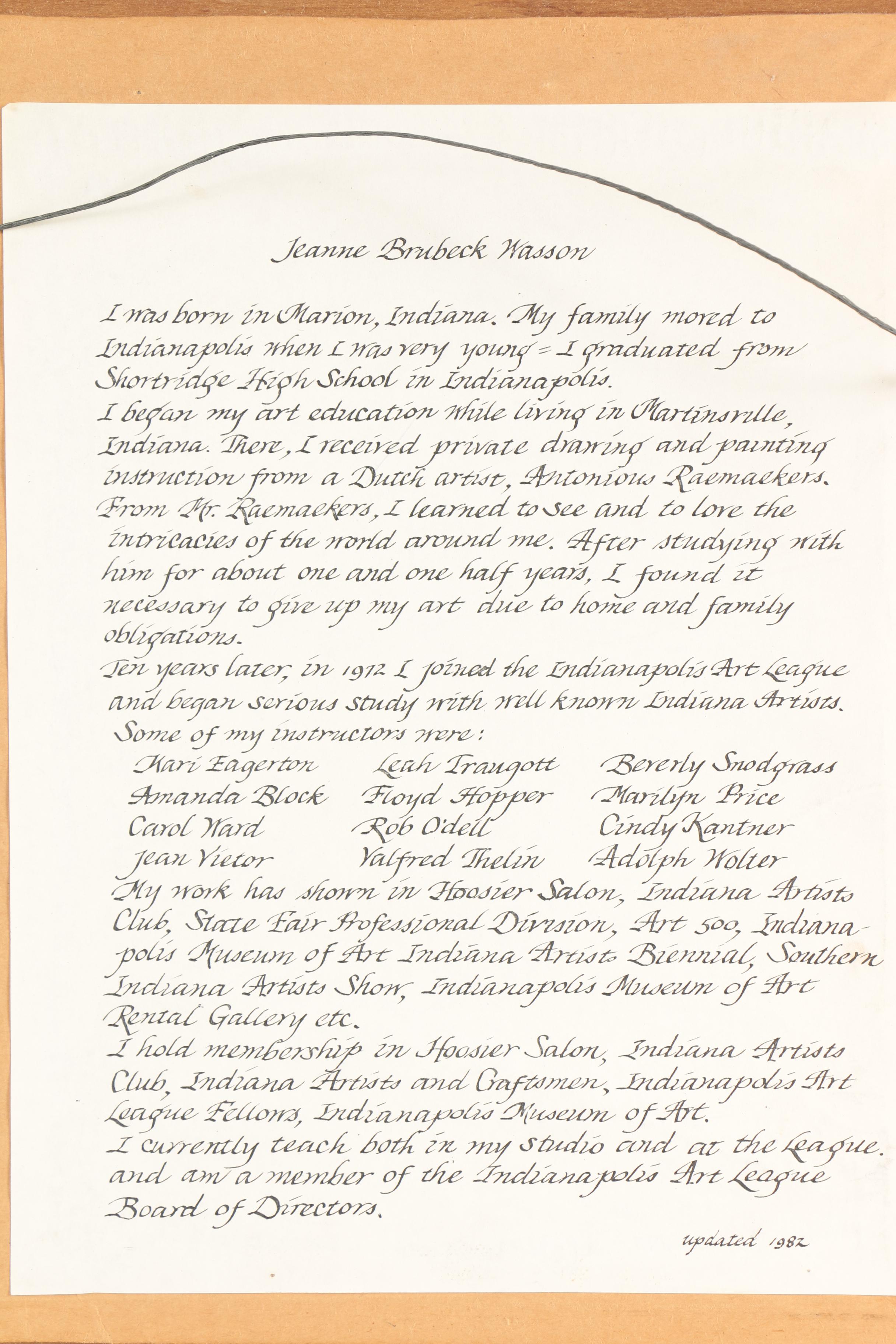 Jeanne Brubeck Wasson Watercolor and Gouache Painting "Honeysuckle"