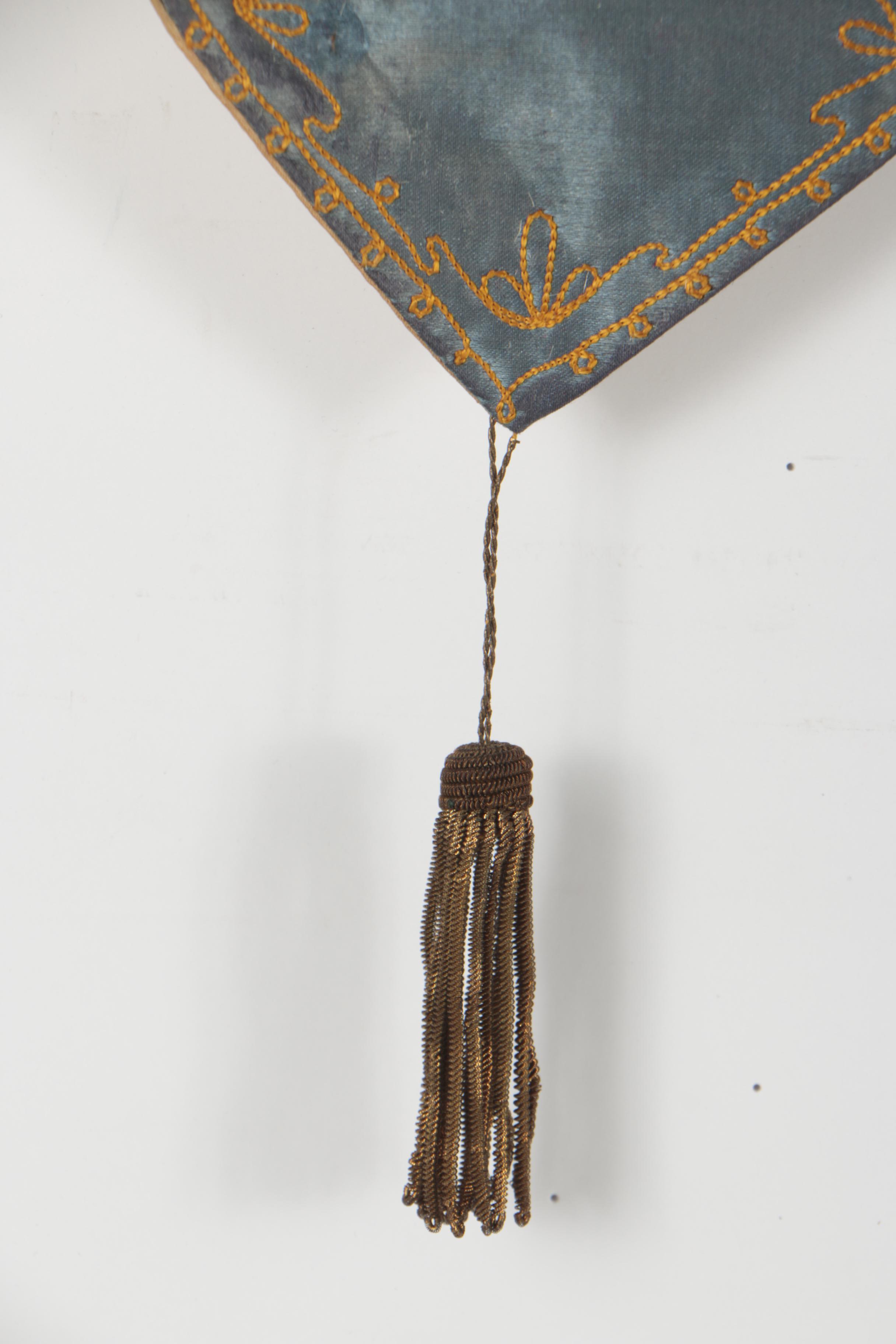 Vintage Odd Fellows Hanging Silk Banners with Embroidered Designs