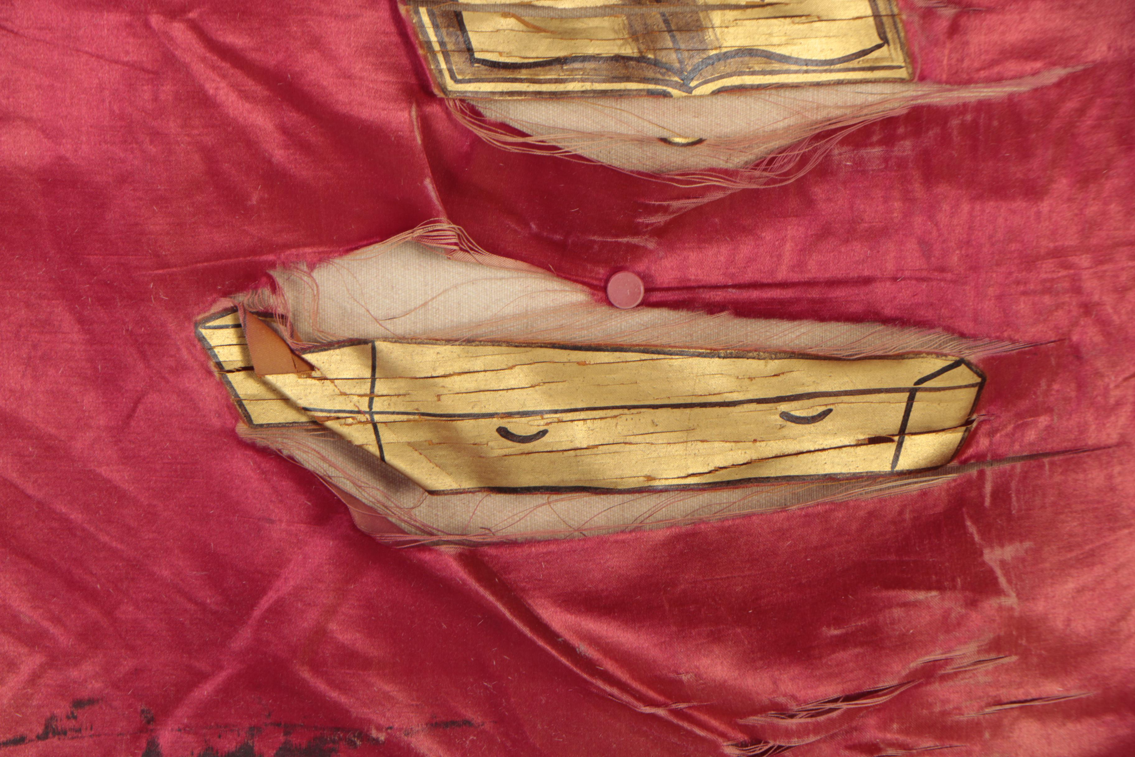 Vintage Odd Fellows Hanging Silk Banners with Embroidered Designs