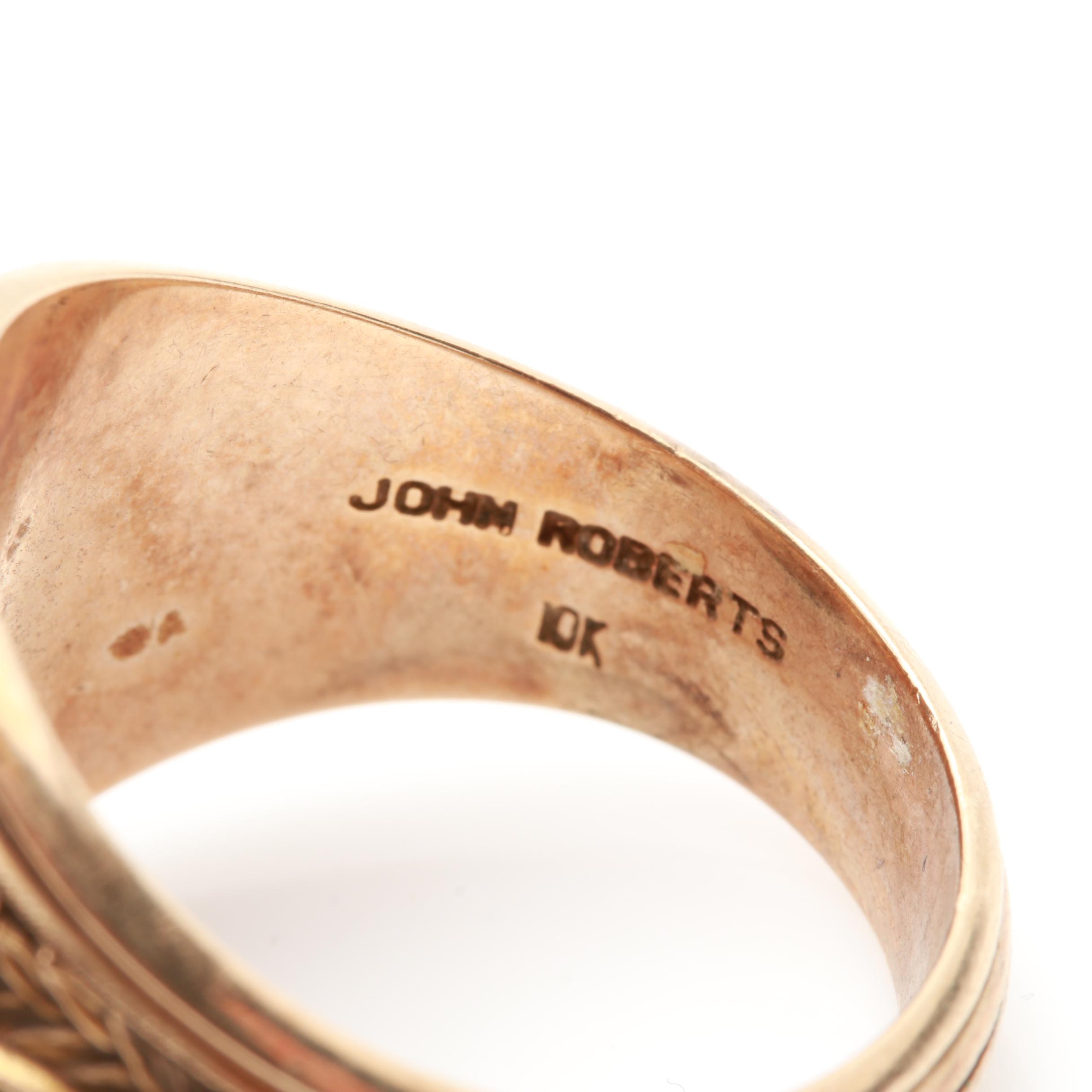 10K Yellow Gold Synthetic Blue Sapphire Yale University Class Ring