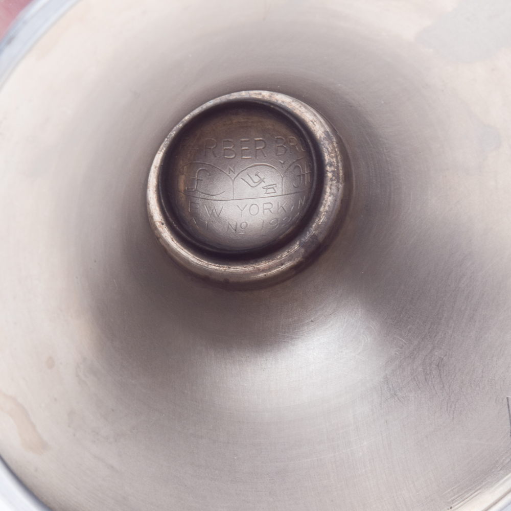 Antique Silver Overlay Perfume Bottle and Vintage Farber Krome Decanter