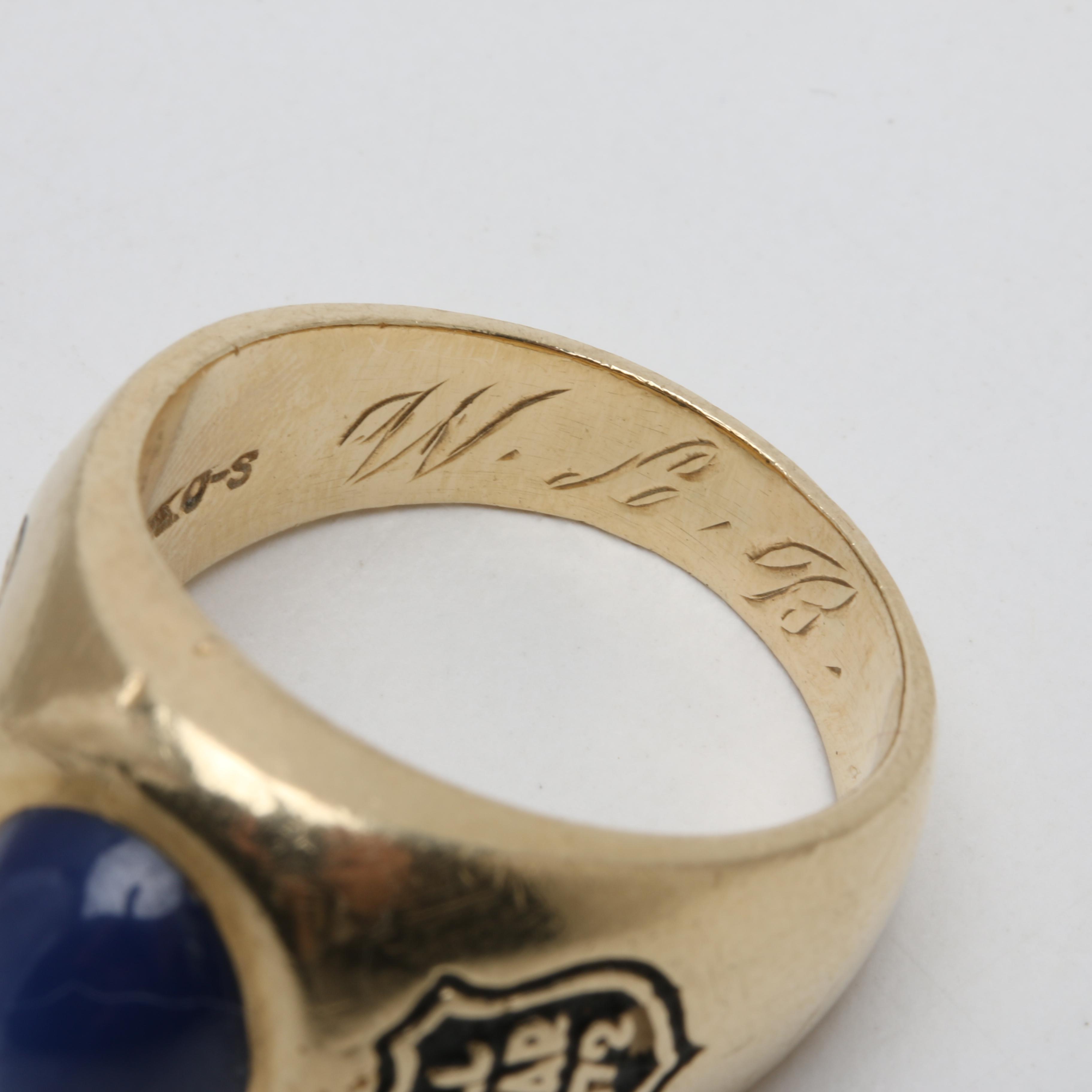 1972 National Hockey League All-Star 14K Yellow Gold Star Sapphire Ring