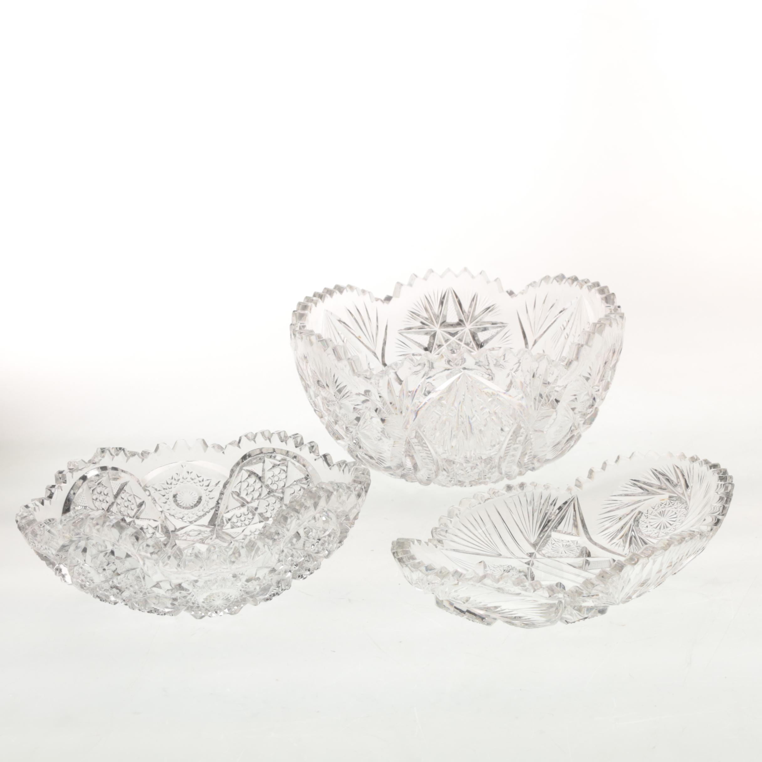American Brilliant Period Cut Glass Serveware