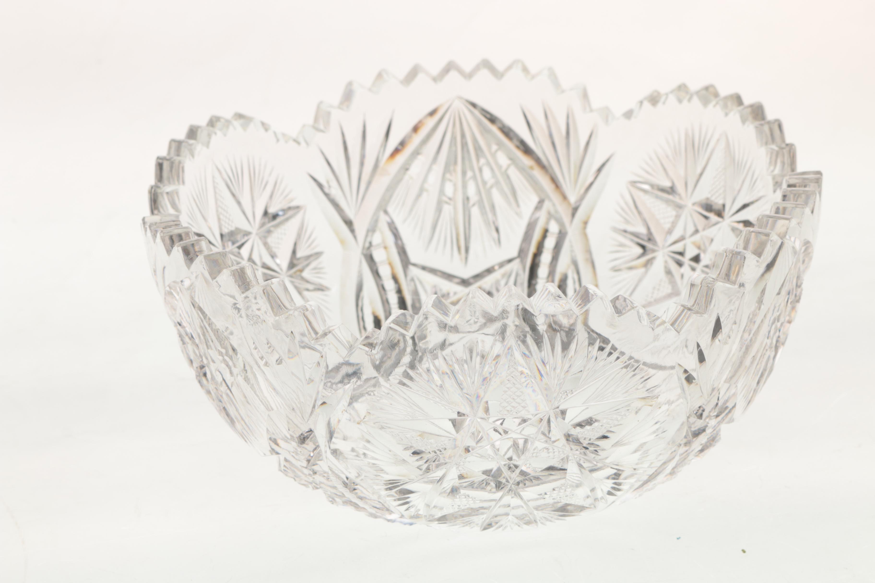 American Brilliant Period Cut Glass Serveware