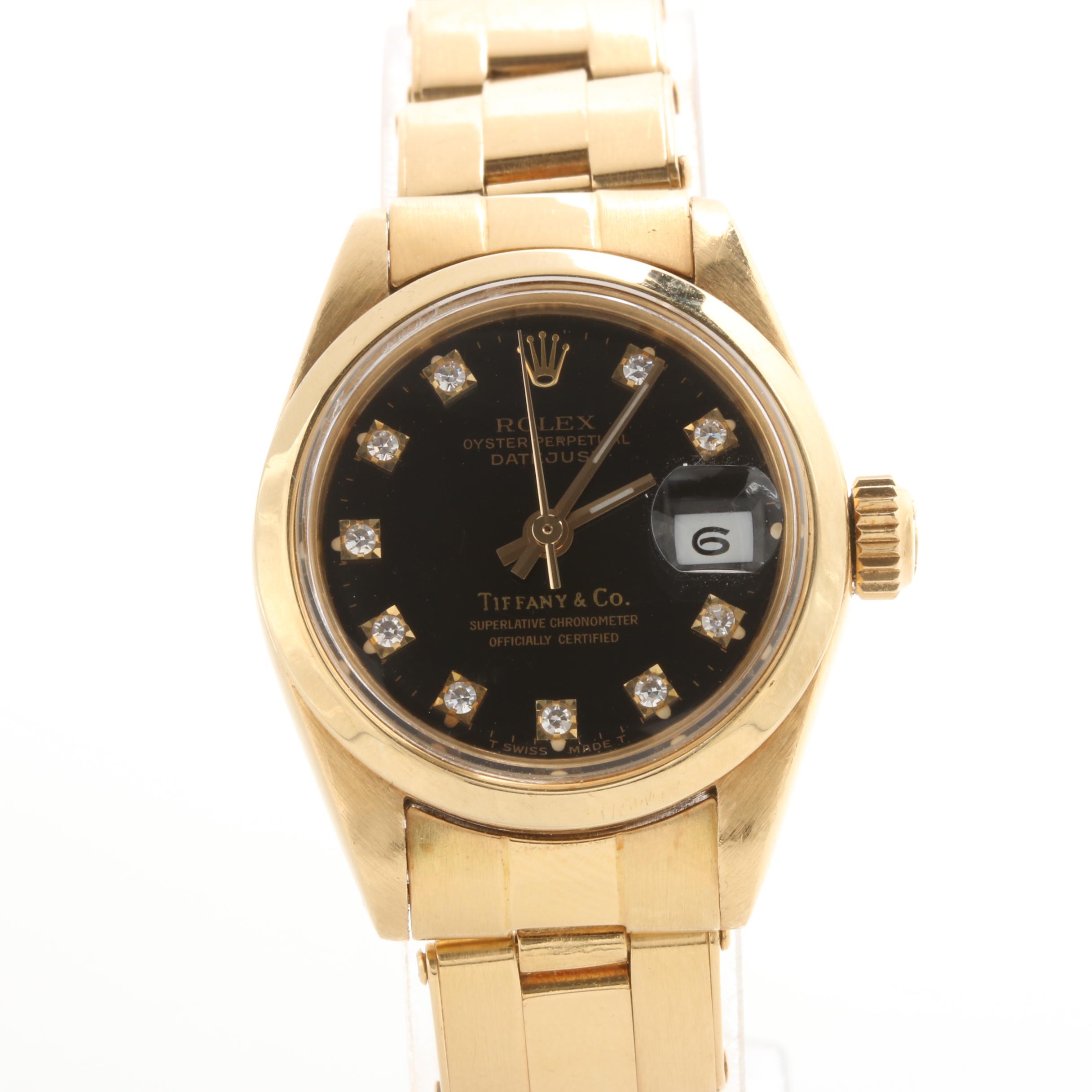 Rolex and Tiffany & Co. 18K Yellow Gold Diamond Presidential Watch