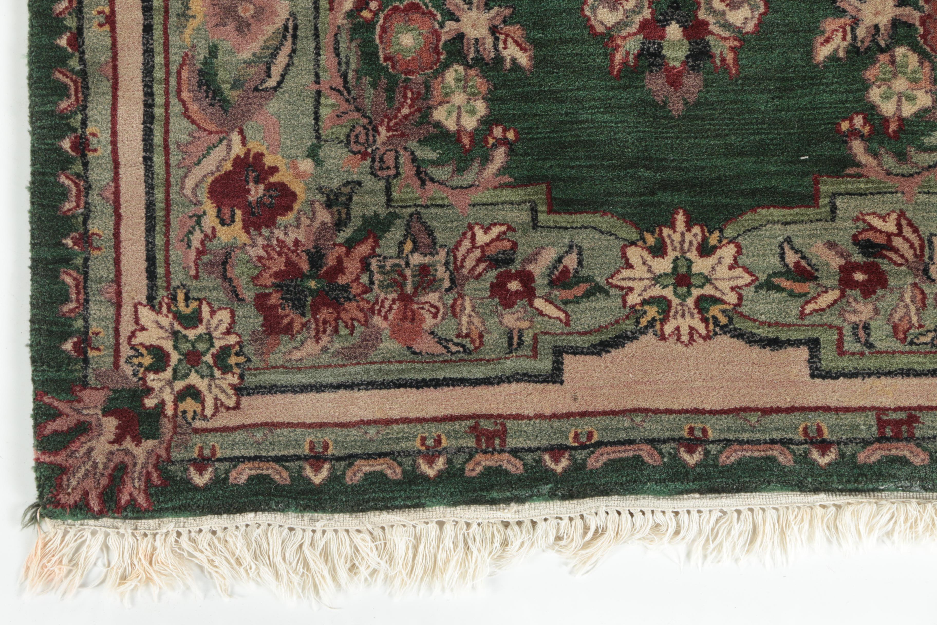 Hand-Knotted Indian "Aubusson" Wool Area Rug