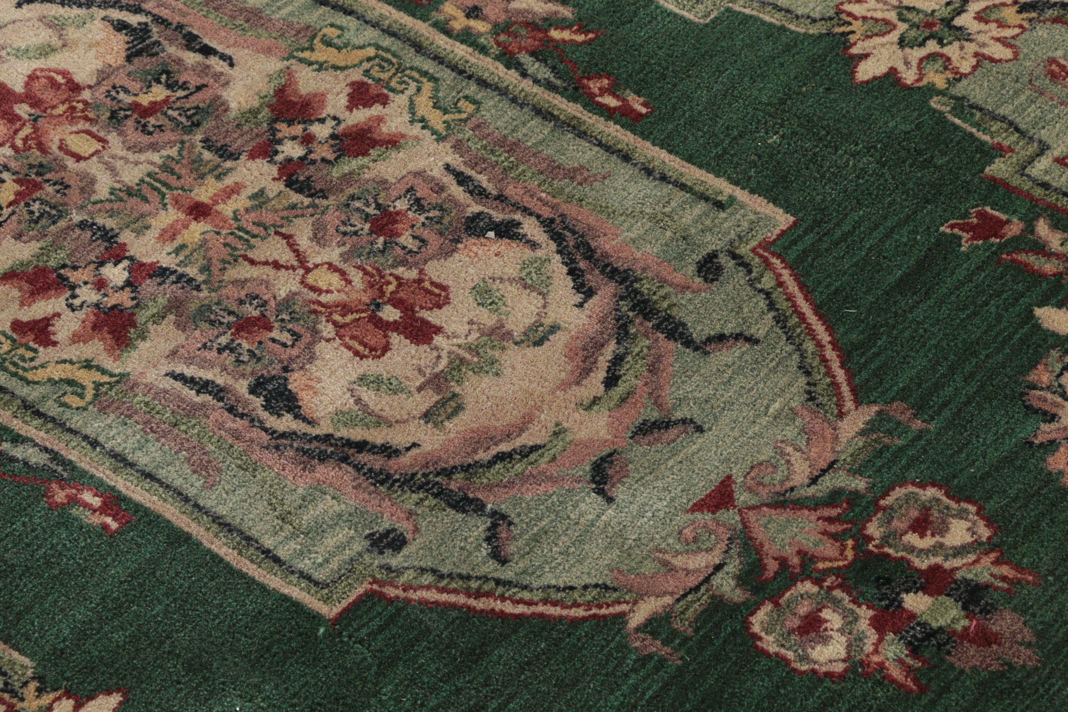 Hand-Knotted Indian "Aubusson" Wool Area Rug