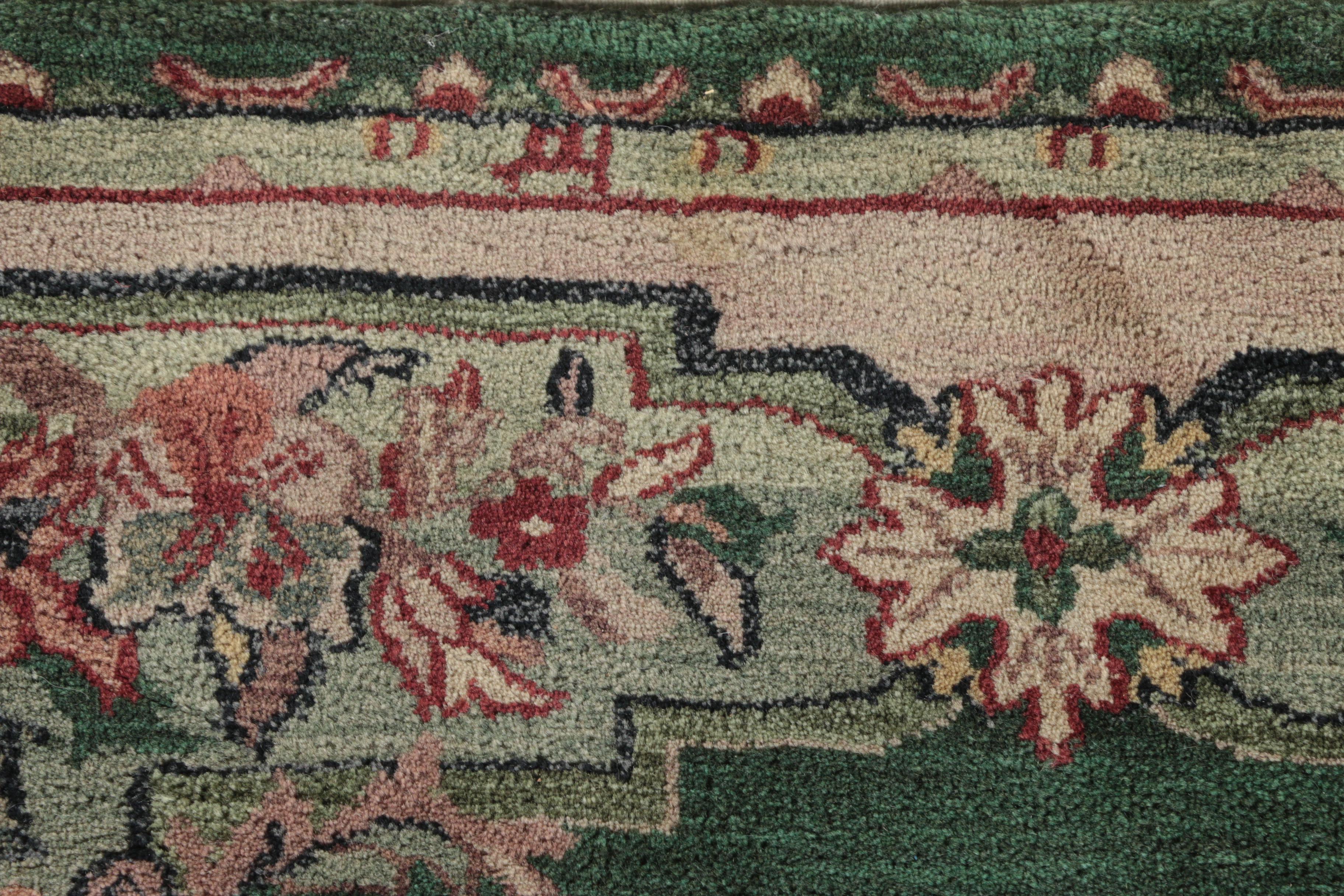 Hand-Knotted Indian "Aubusson" Wool Area Rug