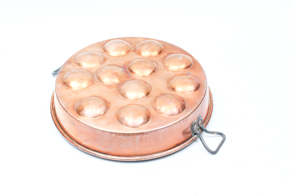 Vintage Tin Lined Copper Escargot Pan