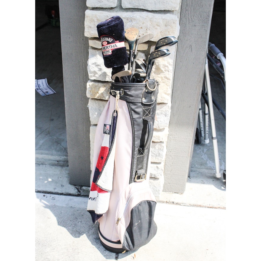 Golf Bag and Clubs Featuring Calloway