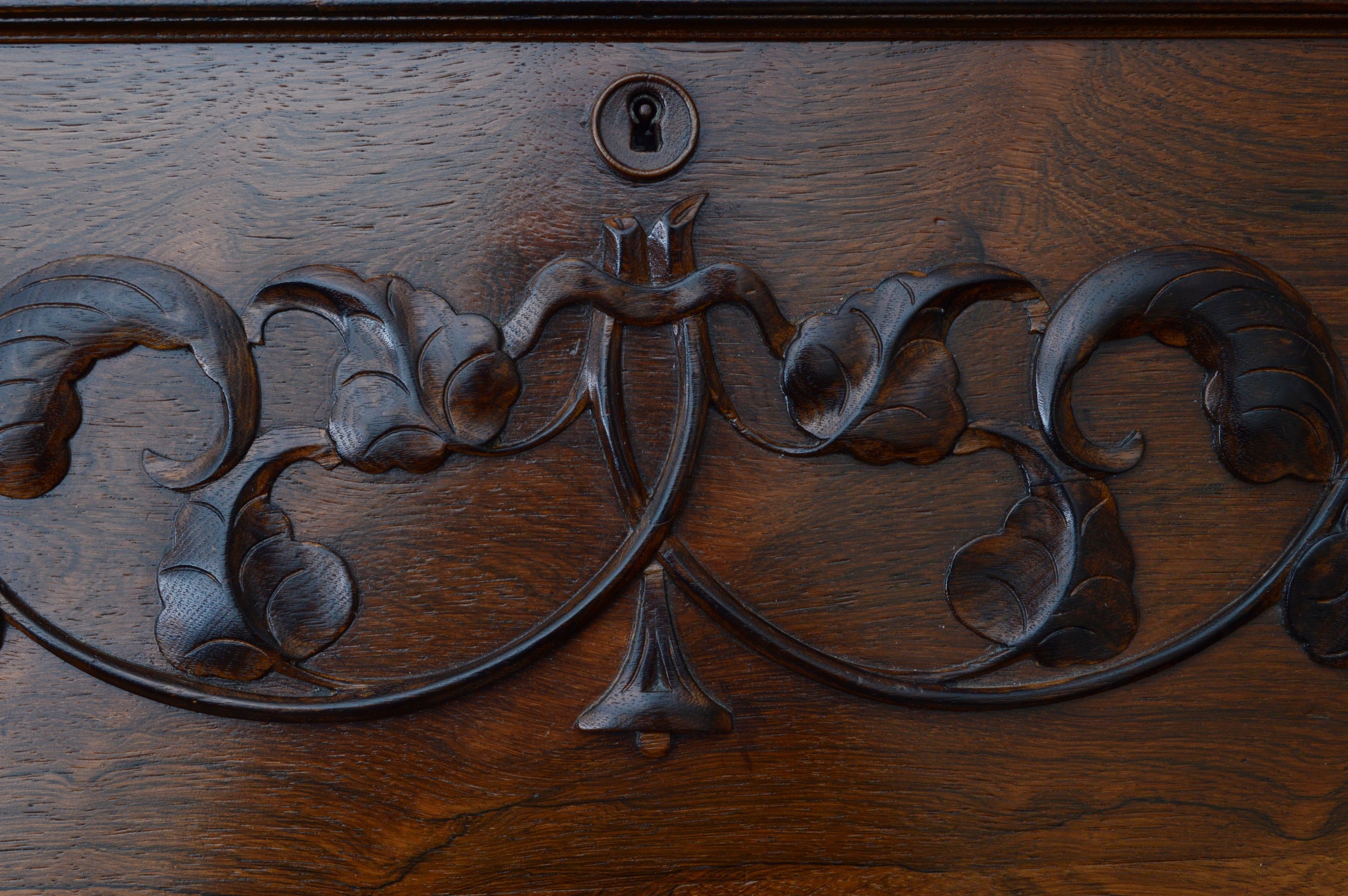 Antique Victorian Secretary Bookcase, in Walnut and Rosewood