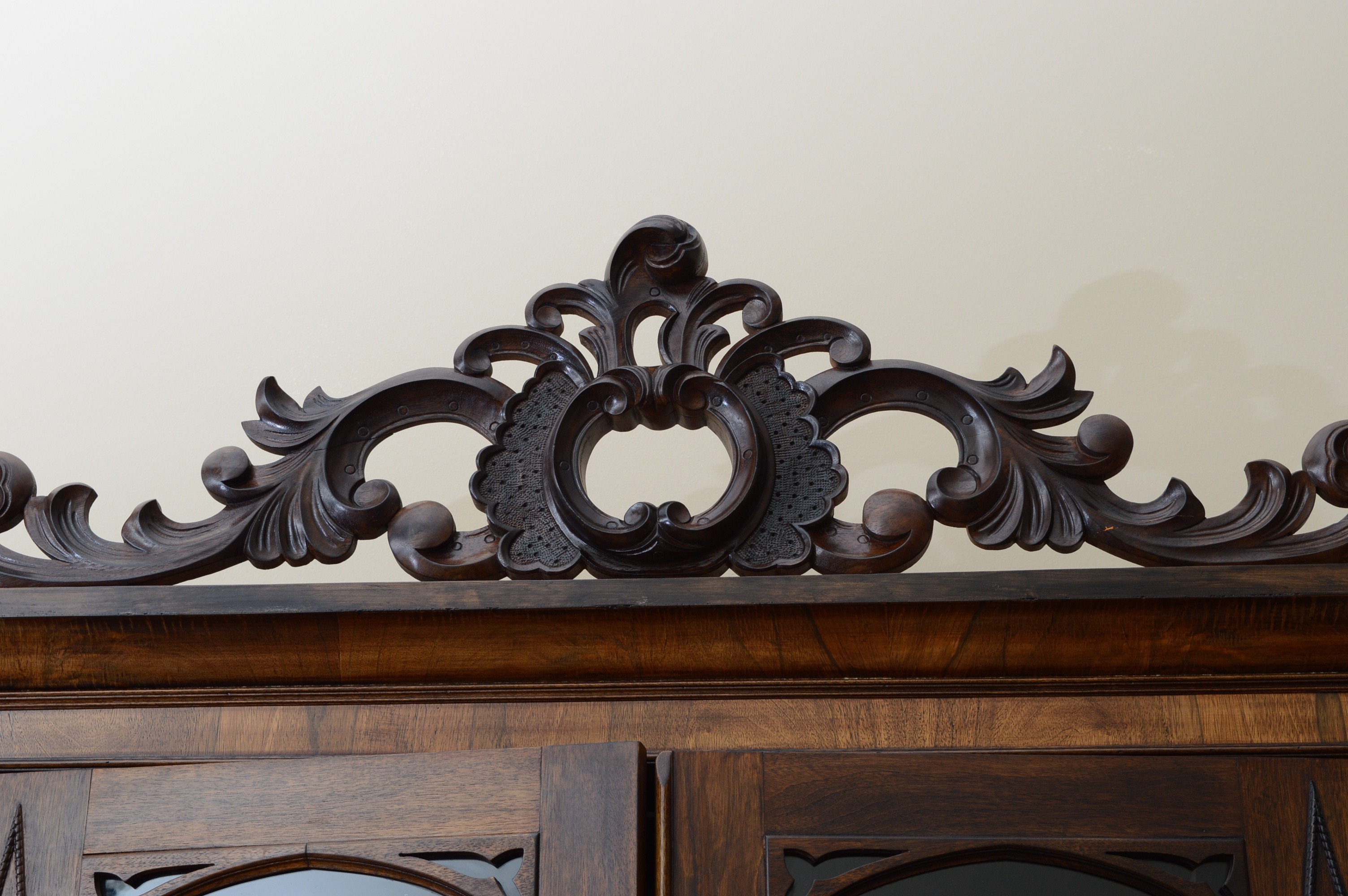 Antique Victorian Secretary Bookcase, in Walnut and Rosewood