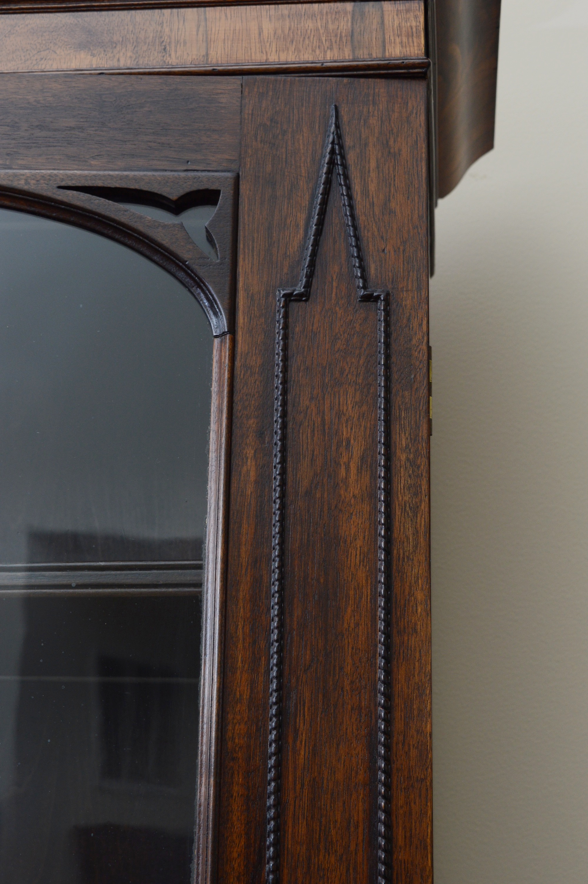 Antique Victorian Secretary Bookcase, in Walnut and Rosewood