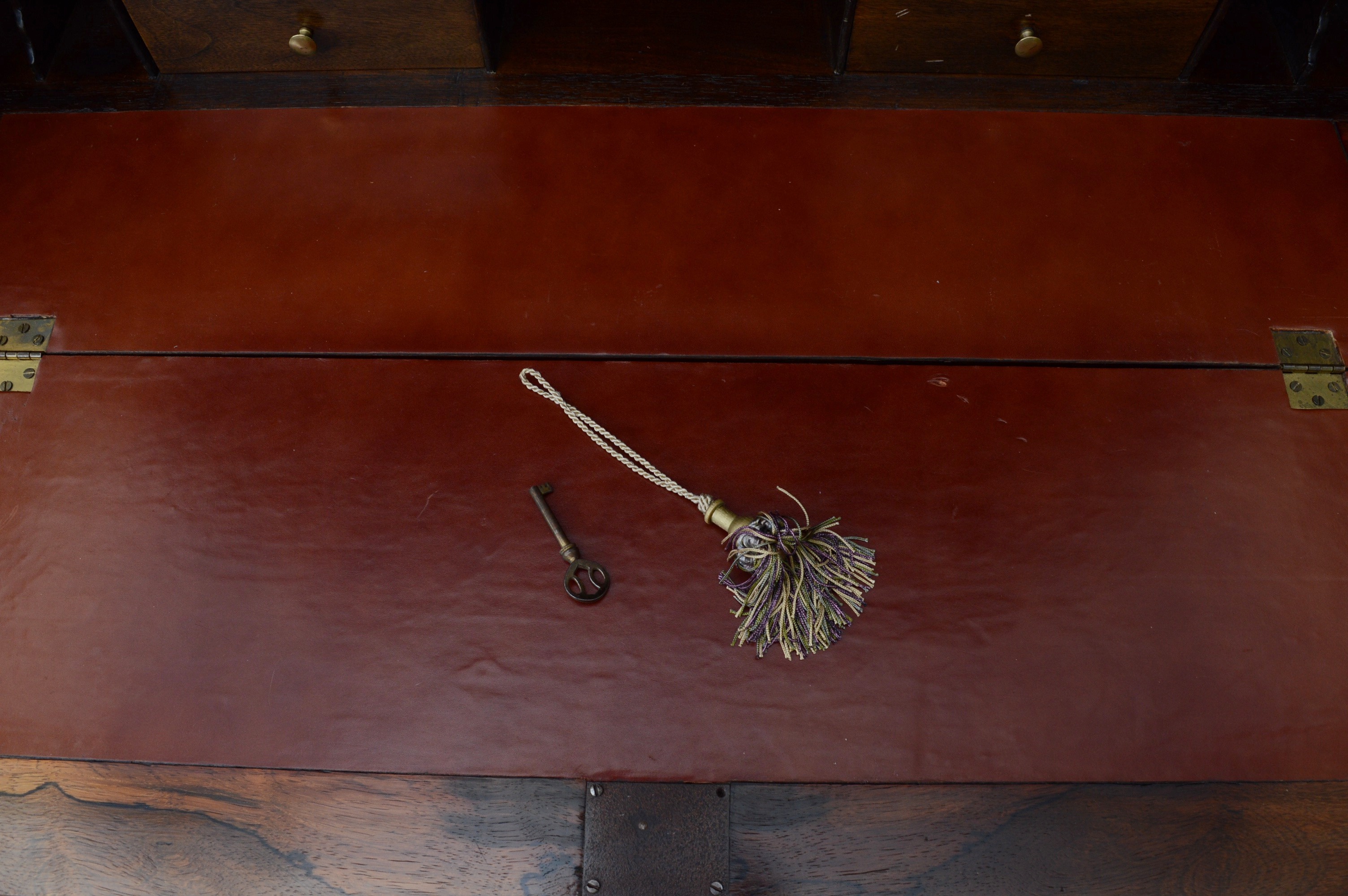 Antique Victorian Secretary Bookcase, in Walnut and Rosewood