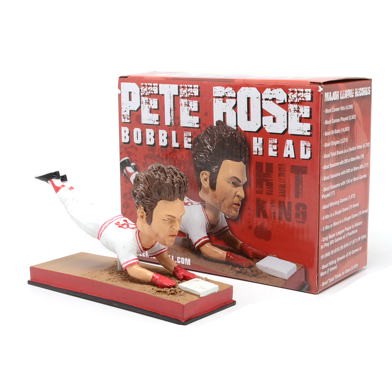 Pete Rose "Sliding Head First" Bobble Head Doll In Box