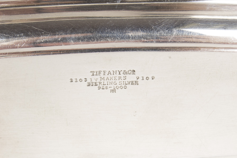 Vintage Tiffany and Co. Sterling Silver Hand Mirror and Vanity Tray