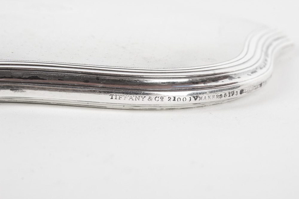 Vintage Tiffany and Co. Sterling Silver Hand Mirror and Vanity Tray