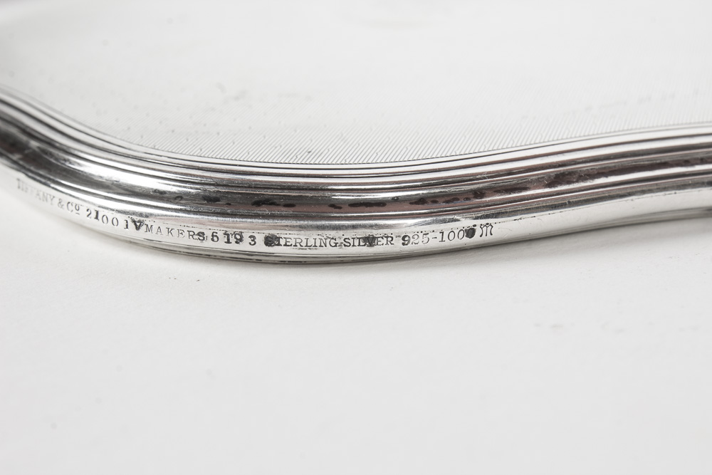 Vintage Tiffany and Co. Sterling Silver Hand Mirror and Vanity Tray