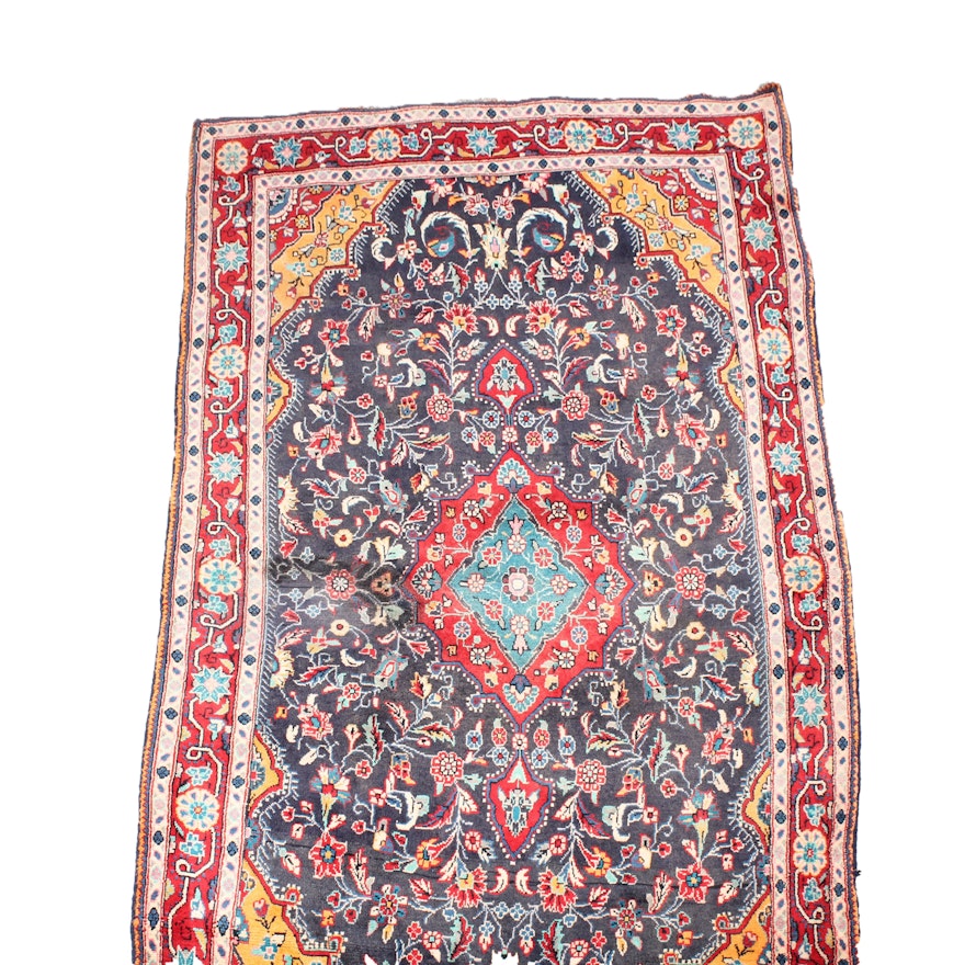 3' x 8' Vintage Hand-Knotted Persian Malayer Sarouk Rug