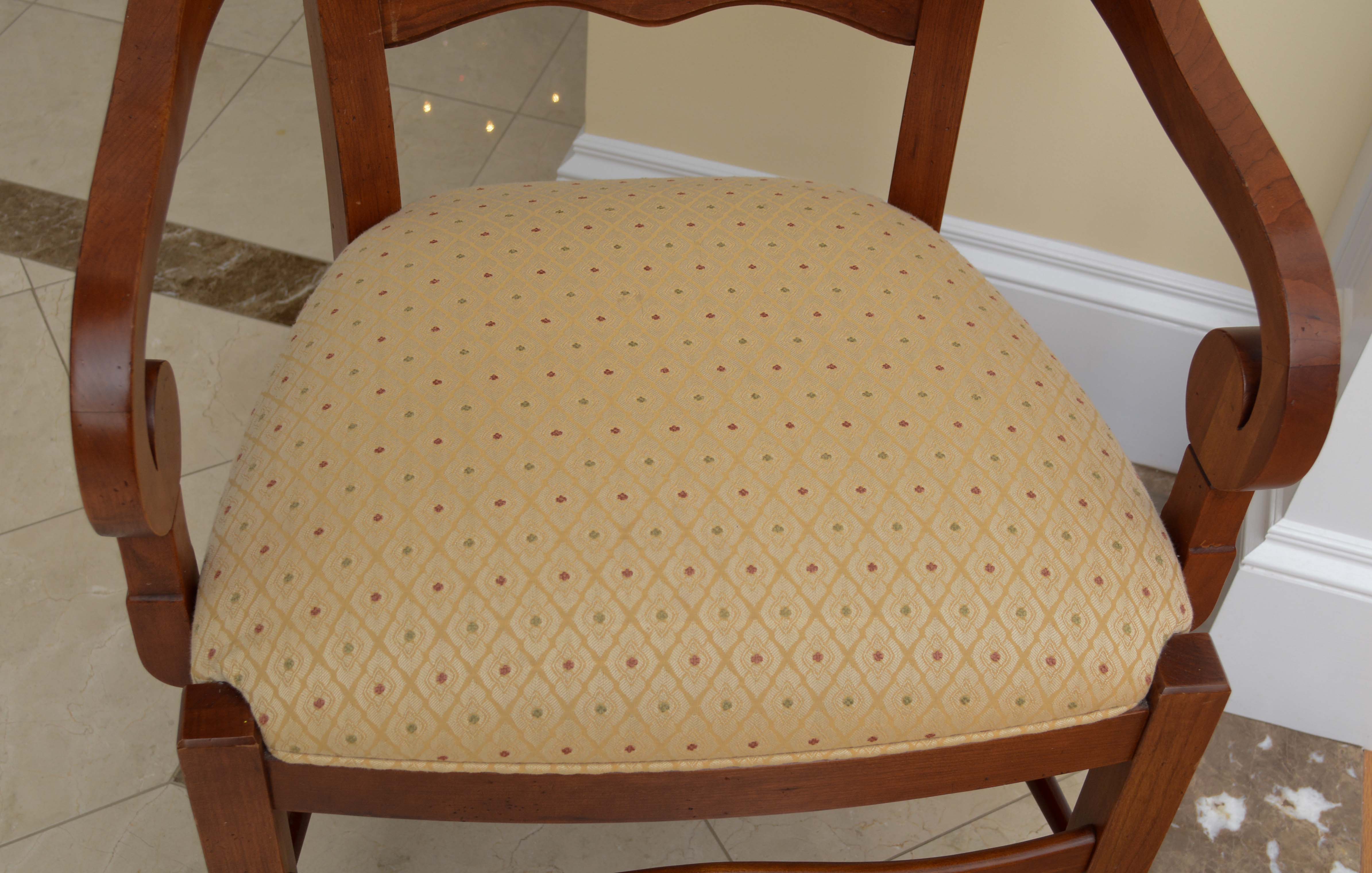 Set of Ten Mahogany Ladder Back Dining Chairs by Ethan Allen