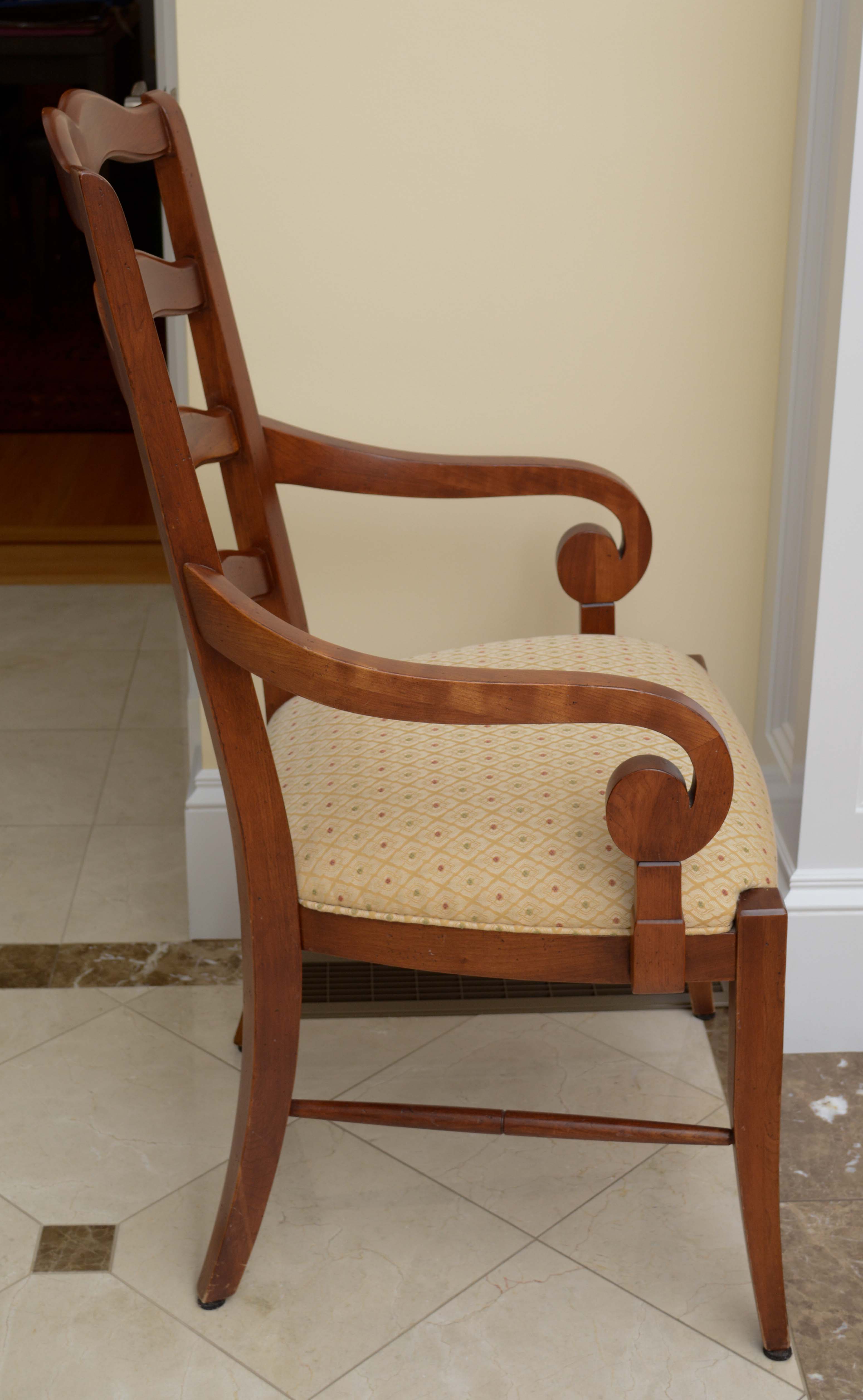 Set of Ten Mahogany Ladder Back Dining Chairs by Ethan Allen