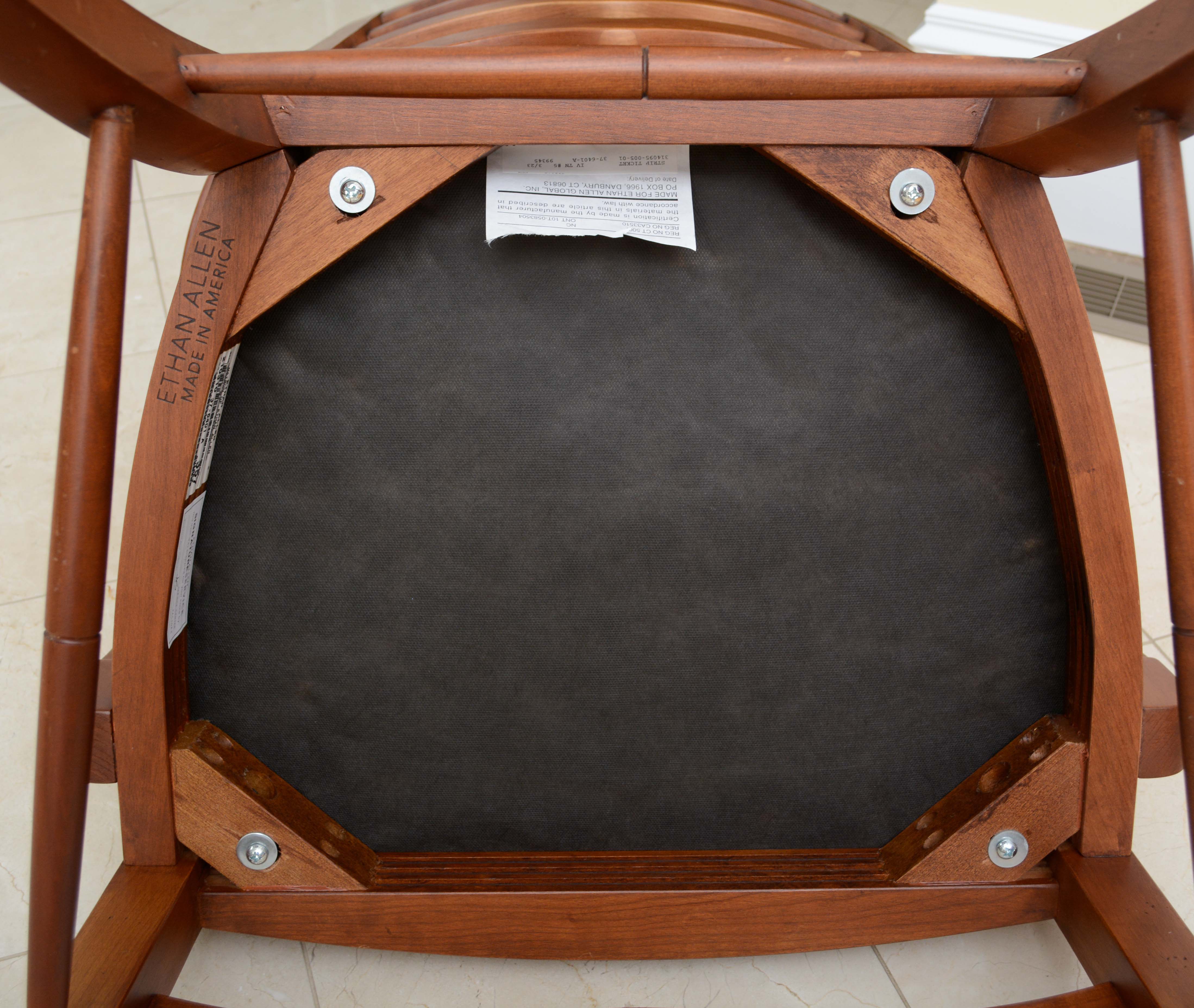 Set of Ten Mahogany Ladder Back Dining Chairs by Ethan Allen