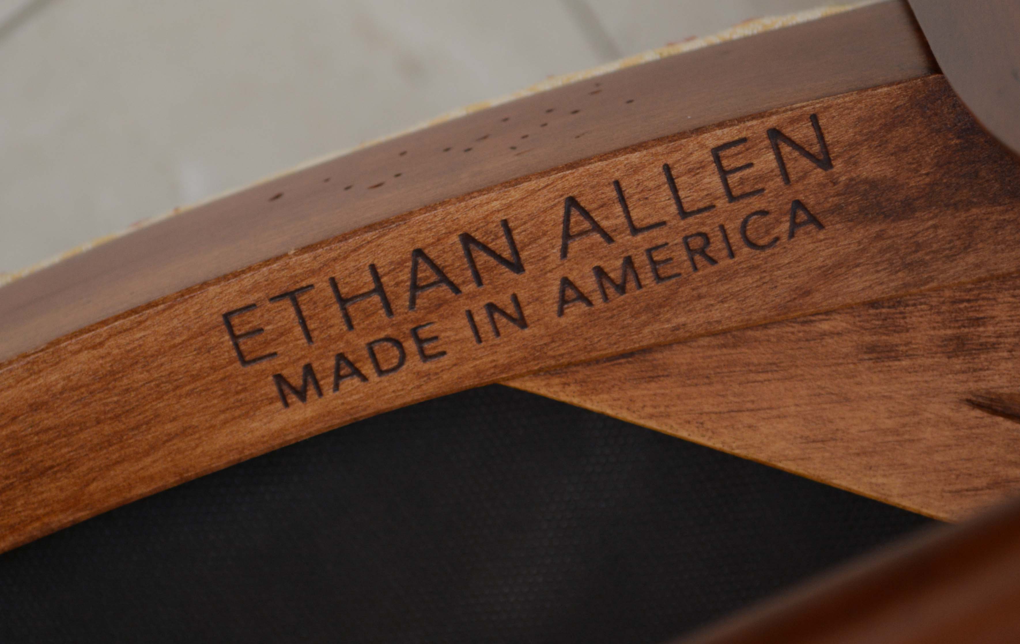 Set of Ten Mahogany Ladder Back Dining Chairs by Ethan Allen