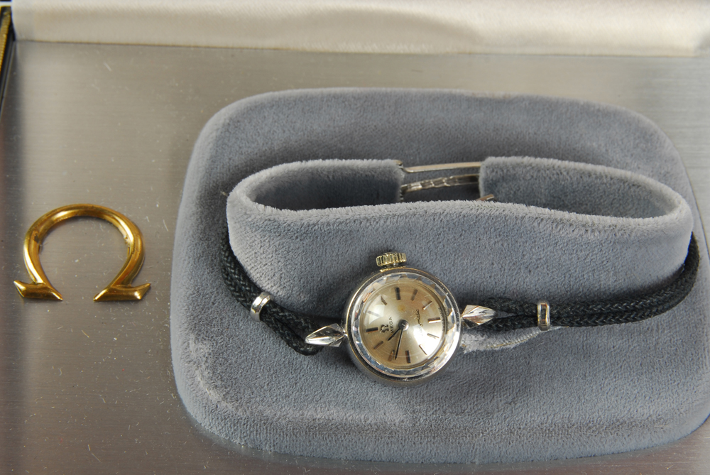 Omega Ladymatic 14K White Gold Watch in Orignal Box