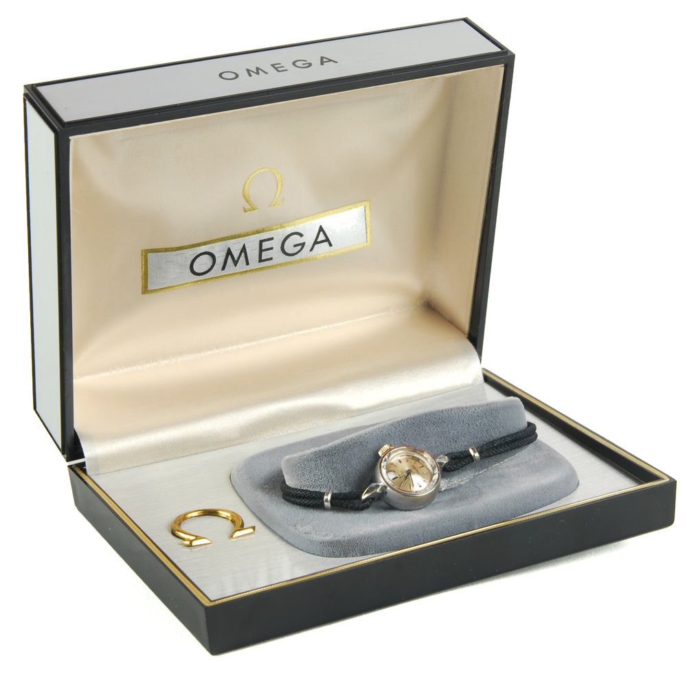 Omega Ladymatic 14K White Gold Watch in Orignal Box