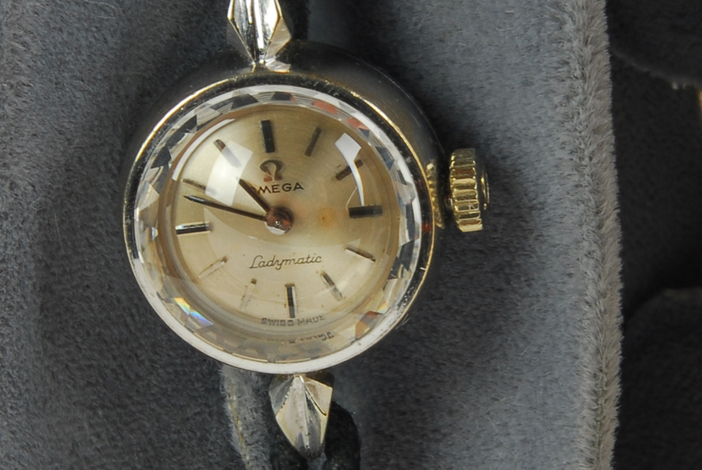 Omega Ladymatic 14K White Gold Watch in Orignal Box