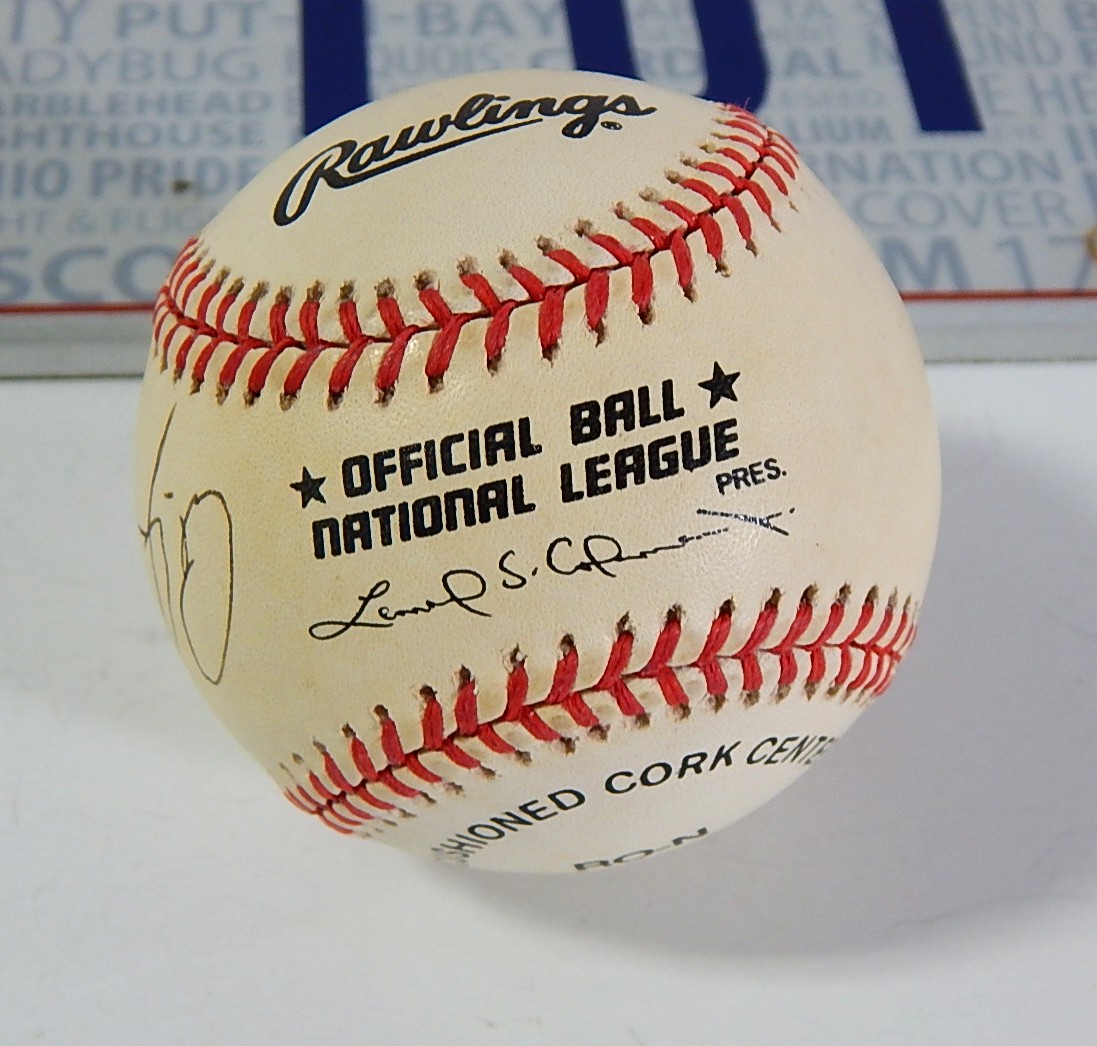 NASCAR A.J. Foyt Ohio License Plate and Autographed Baseball