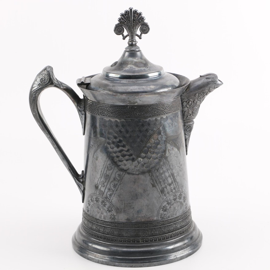Victorian Mermod Jaccard & Co Silver Plate Water Pitcher