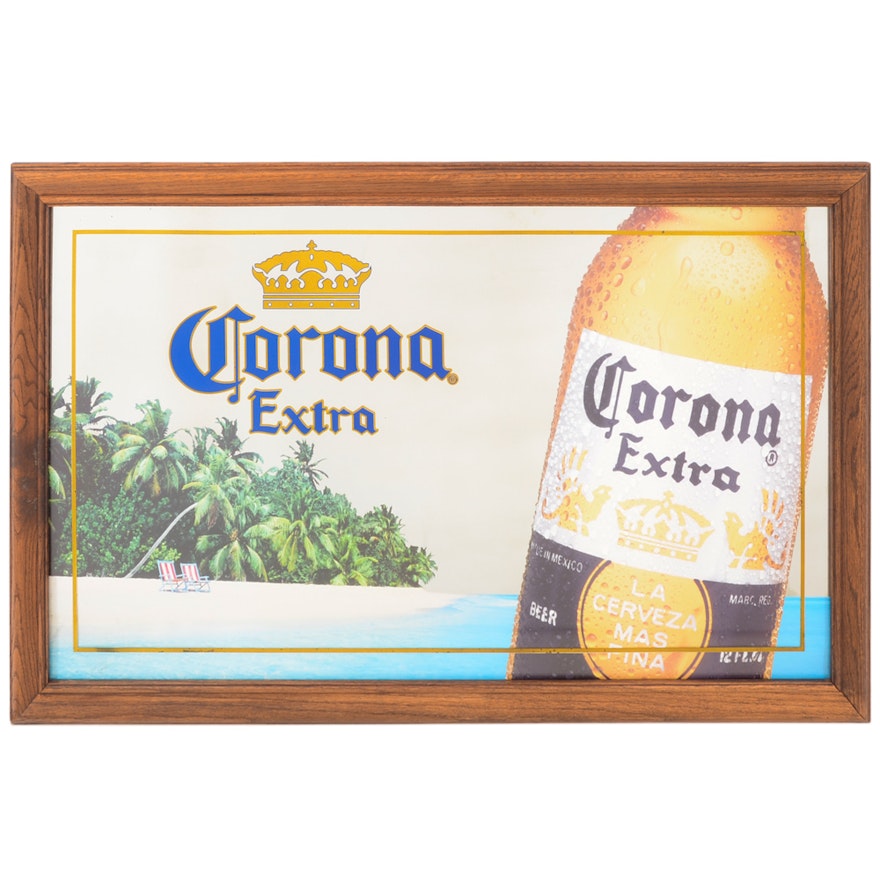 Large "Corona Extra" Mirrored Beer Display