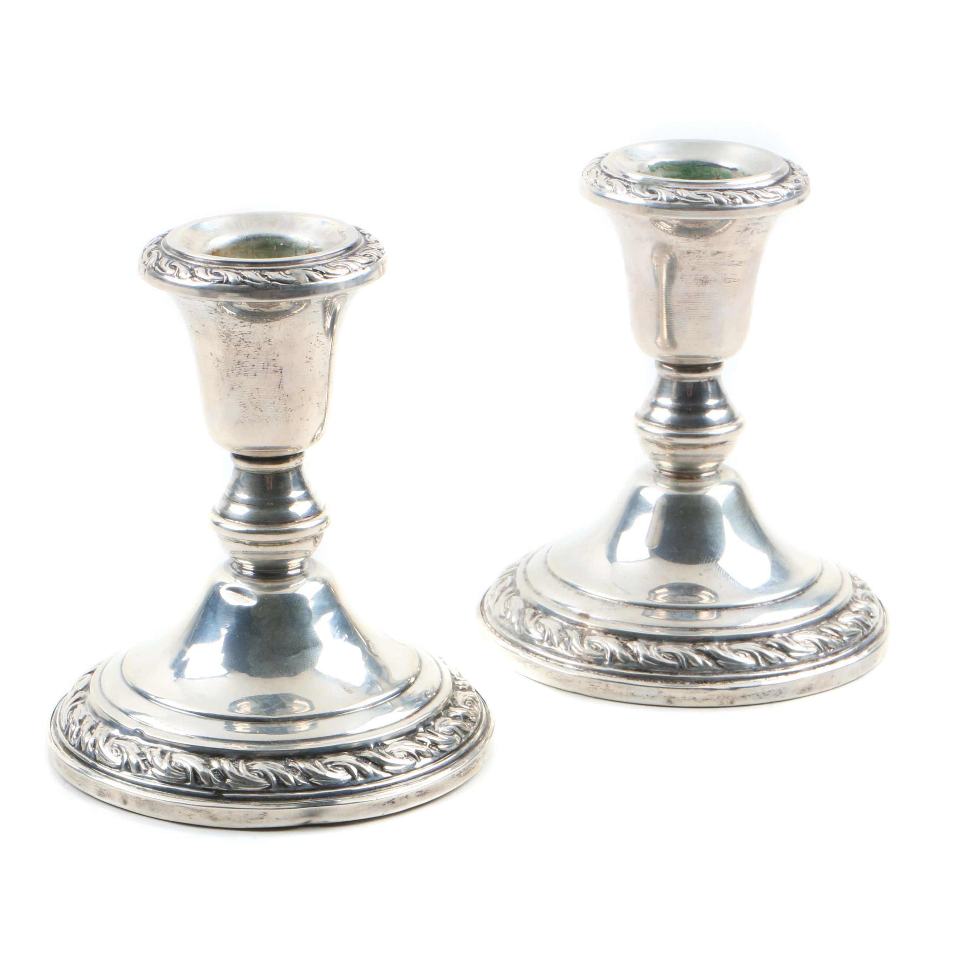 Amston Silver Co. Weighted Sterling Silver Candleholders
