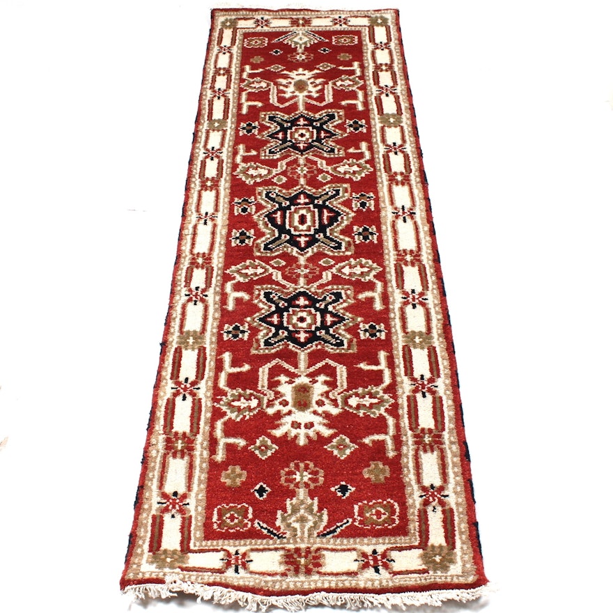 2' x 7' Hand-Knotted Indo-Caucasian Kazak Runner Rug