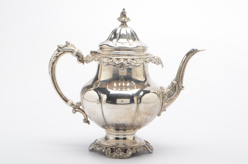 Wallace "Grand Baroque" Three-Piece Sterling Silver Tea Set