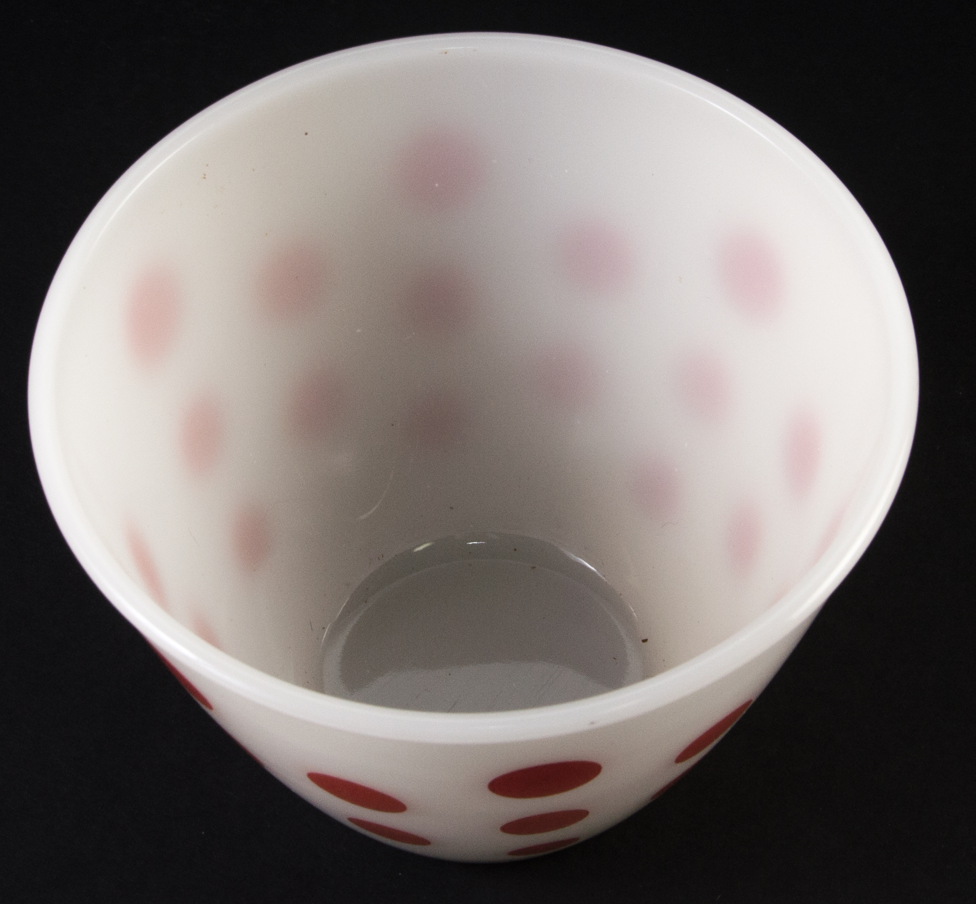 Vintage Fire King "Red Dot" Grease Jar