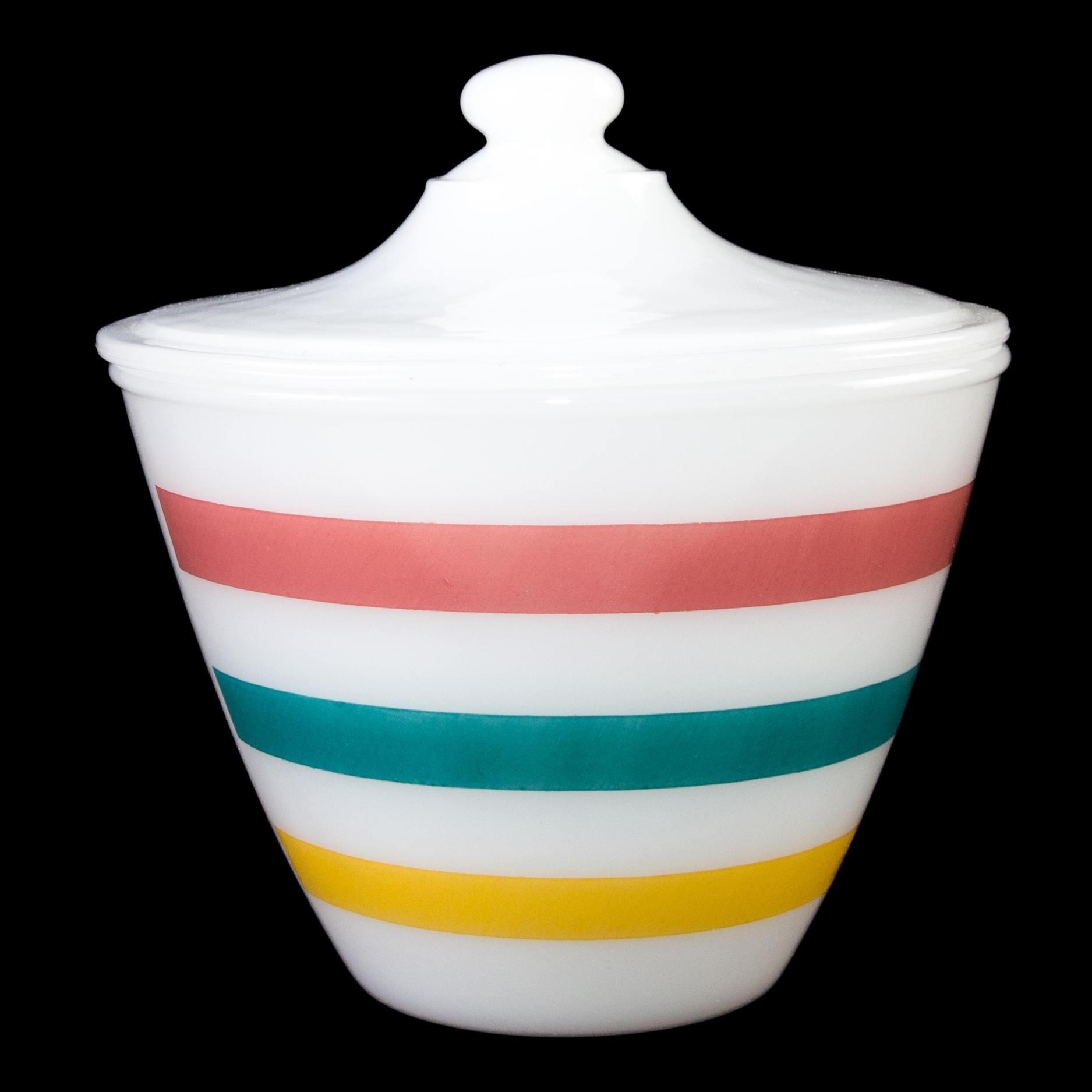 Vintage Fire King "Colonial Stripe" Grease Jar