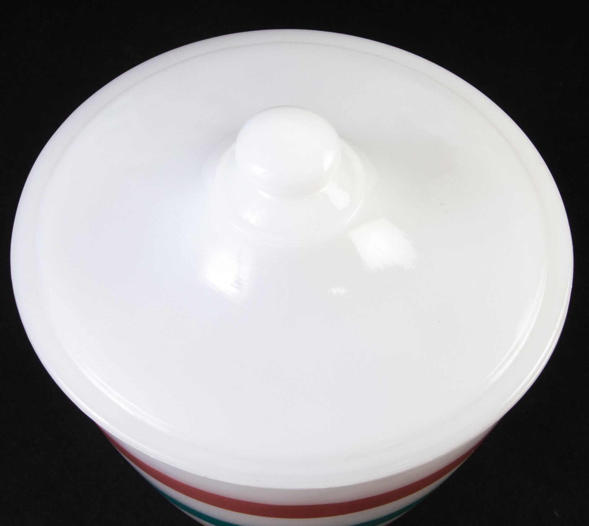 Vintage Fire King "Colonial Stripe" Grease Jar