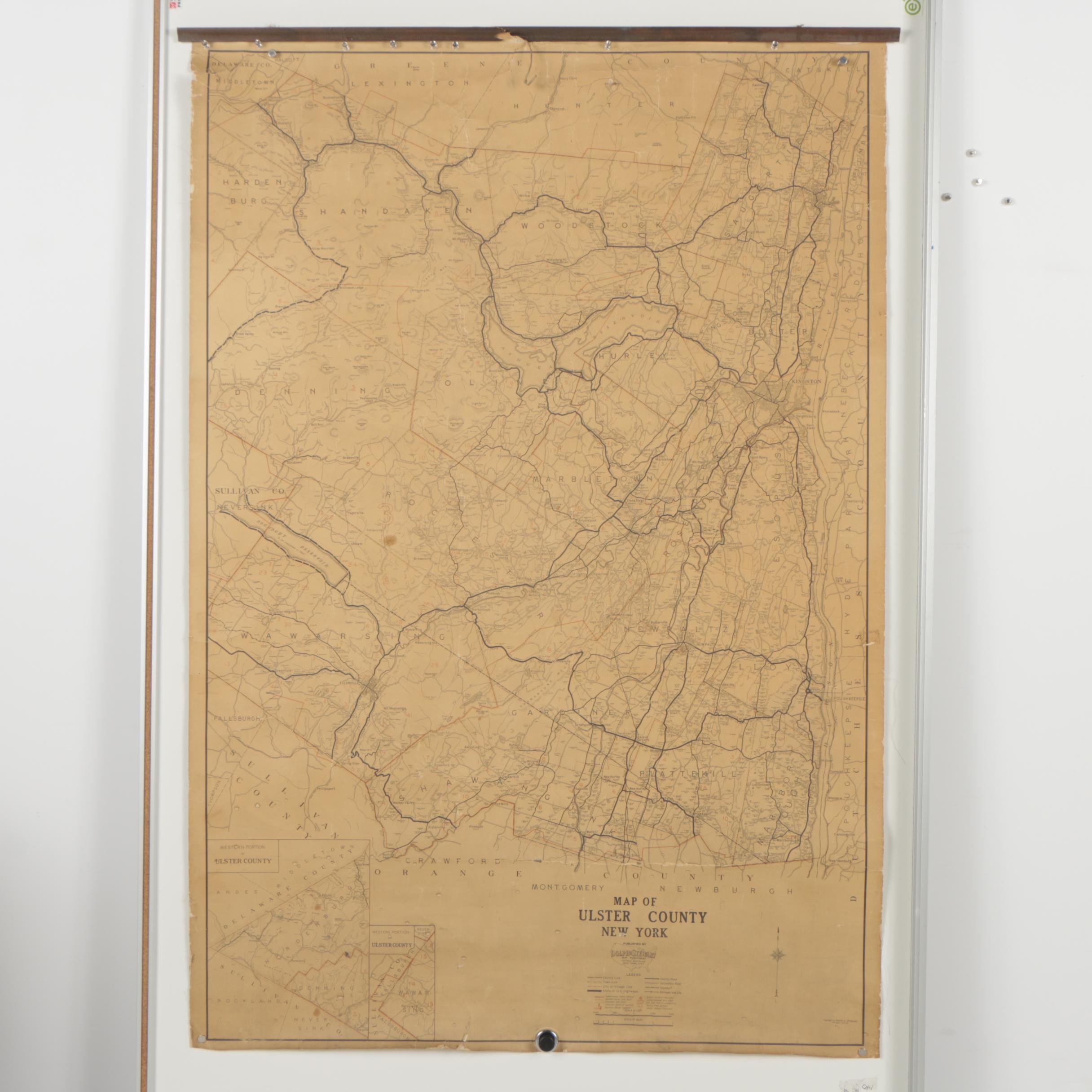 Antique Dolph & Stewart Map of Ulster County, New York